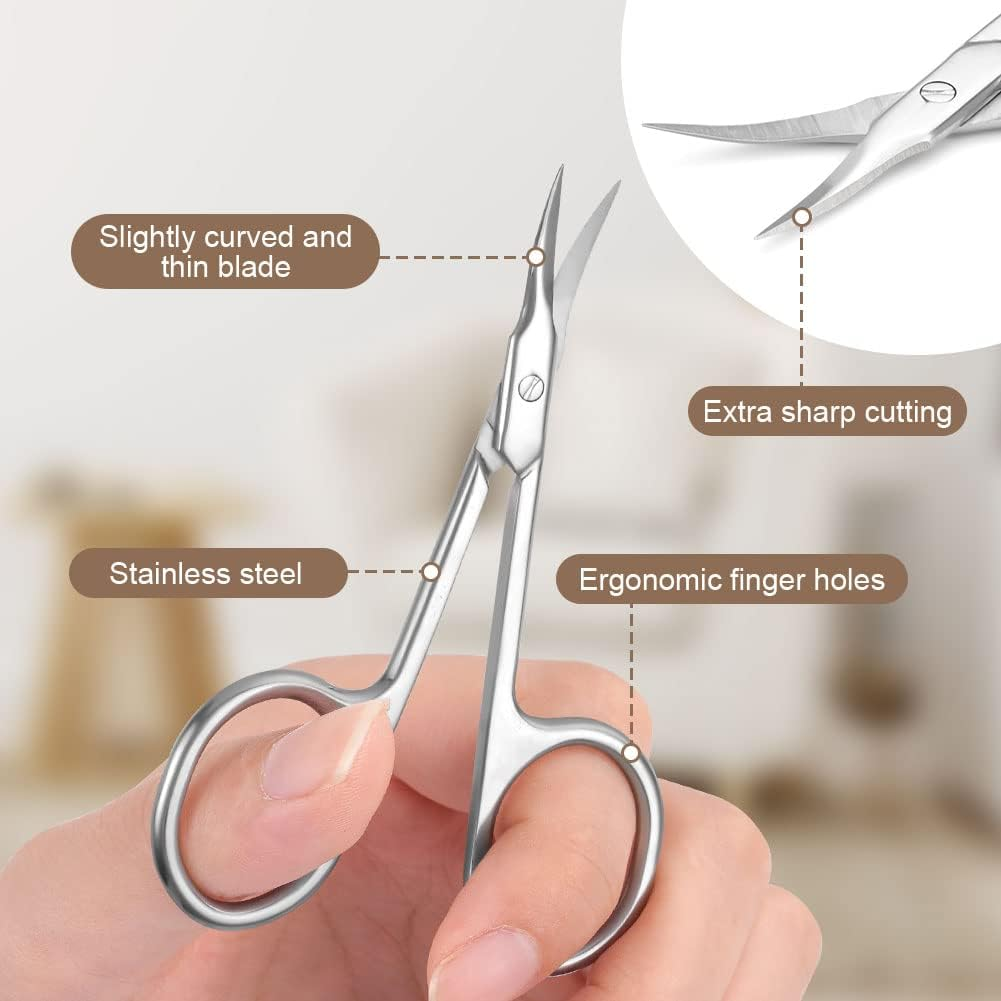 LOPHE Nail Scissors, Professional Stainless Steel Cuticle Scissors, Sharp Dead Skin Scissors, Multipurpose Beauty Scissors for Finger & Toe Nails, Dead Skin, Nose Hair, Eyelash, Eyebrow Trimming image number 4