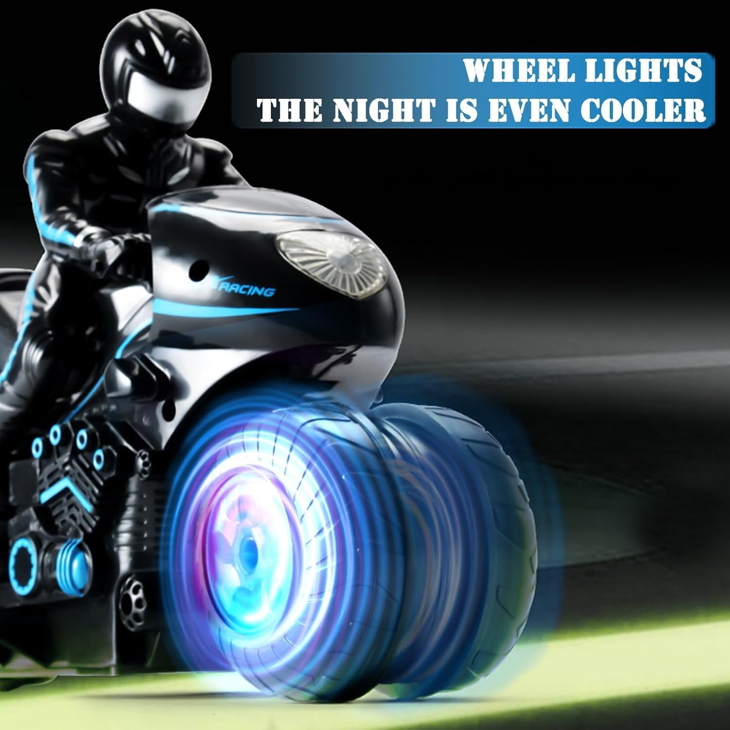 B-Qtech RC Motorcycle, 2.4G Kids Remote Control Motorcycle Children'S Stunt Spinning Toy Car, 360&deg;Rotating Motorcycle, Air Gesture Car Off-Road 2.4Ghz High Speed Rotation Drift image number 2