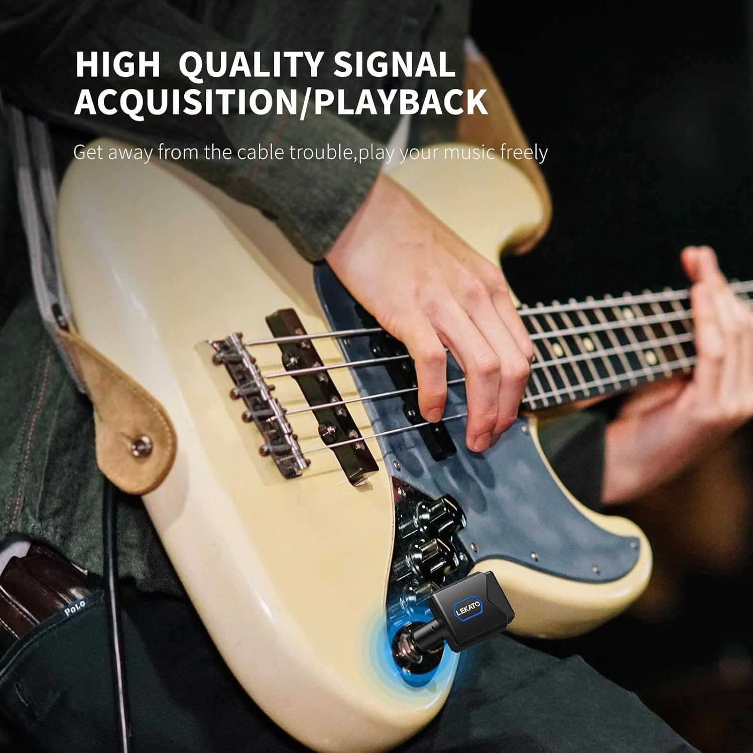 LEKATO Wireless Guitar System with Charging Box 5.8Ghz Audio Wireless Transmitter Receiver Wireless Guitar Transmitter and Receiver Rechargeable Wireless Audio System for Electric Guitar Bass image number 4