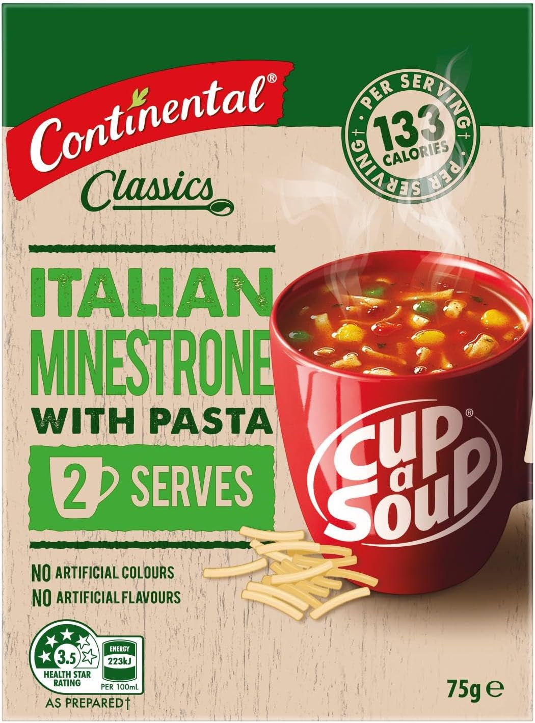 Continental Cup-A-Soup, Italian Minestrone, 2 Pack, 75G image number 3