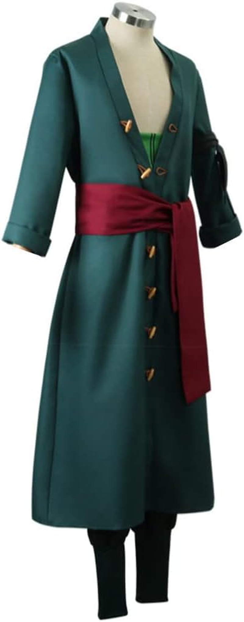 GWOKDAN Men Roronoas Cosplay Costume Anime Kimono Robe Zoro Cloak Uniform Halloween Outfits with Earrings image number 4