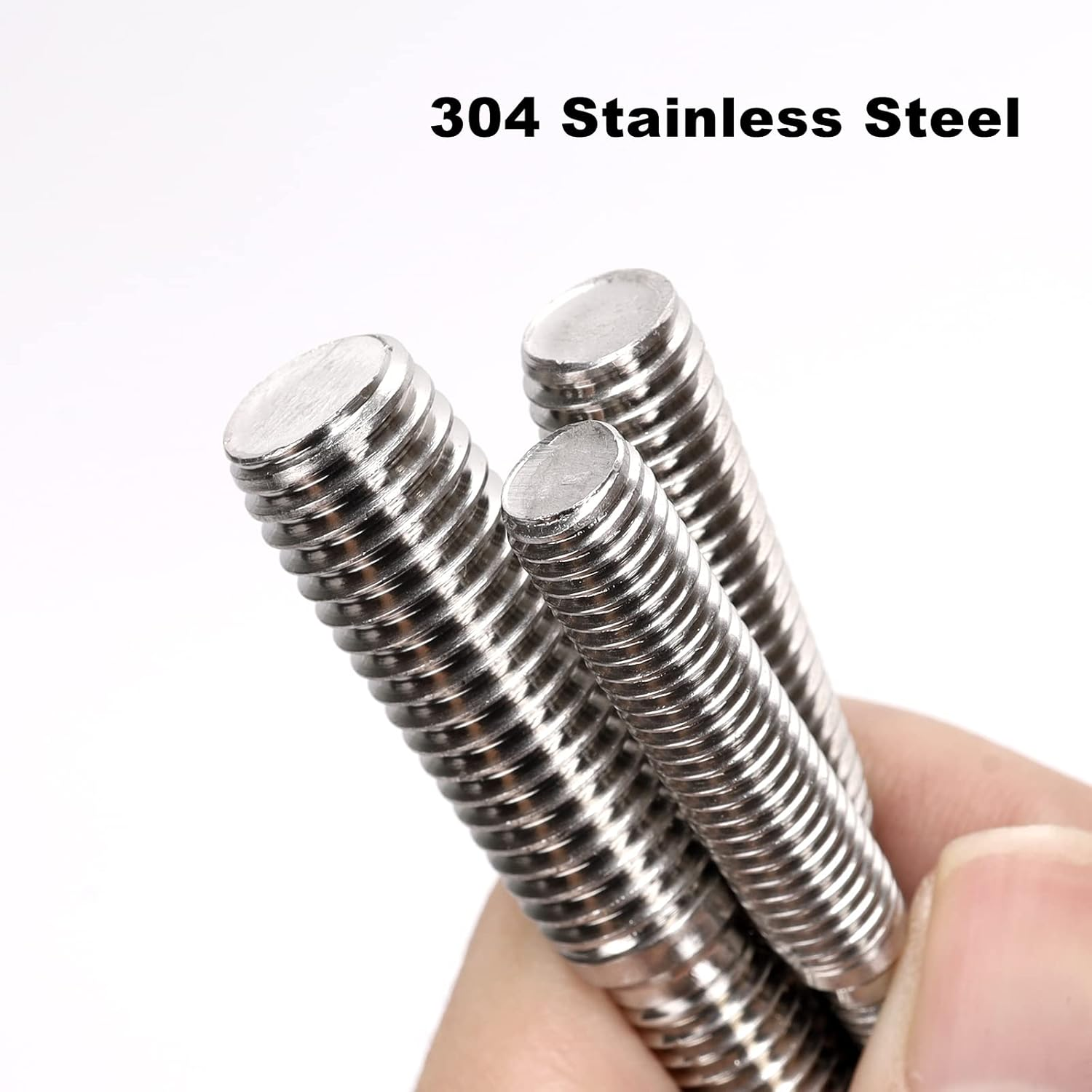 4Pcs Double End Screw Bolts 304 Stainless Steel M10*1.5 to M12*1.75 Threaded Stud Fasteners (M10 to M12) image number 2