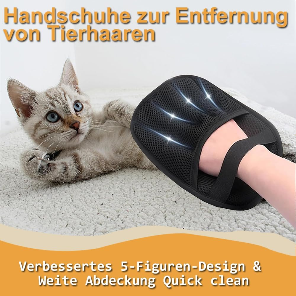 Voarge Pet Grooming Gloves, Reusable, Antistatic, for Dogs and Cats image number 1