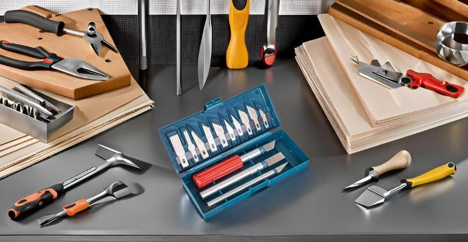 13 PCS Precision Craft Knife, Knife Set Stainless Steel Hobby Knives for Cutting Metal Pen Knife Razor Tool DIY Art Work for PC Phone Tablet Drone Repair DIY Art Work Sculpture image number 3