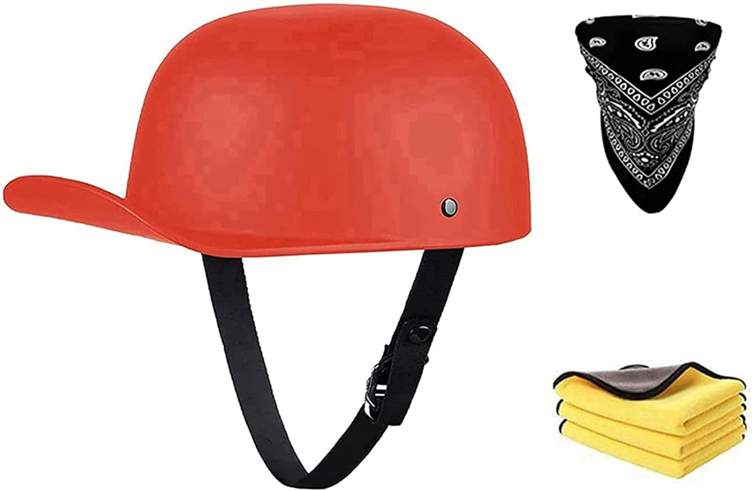 Retro Baseball Cap Motorcycle Half Helmet, ECE Approved Half Face Helmets Lightweight Adult Open Face Half Helmet for Men Women Scooter Touring Moped Street Helme E,L=56-58CM