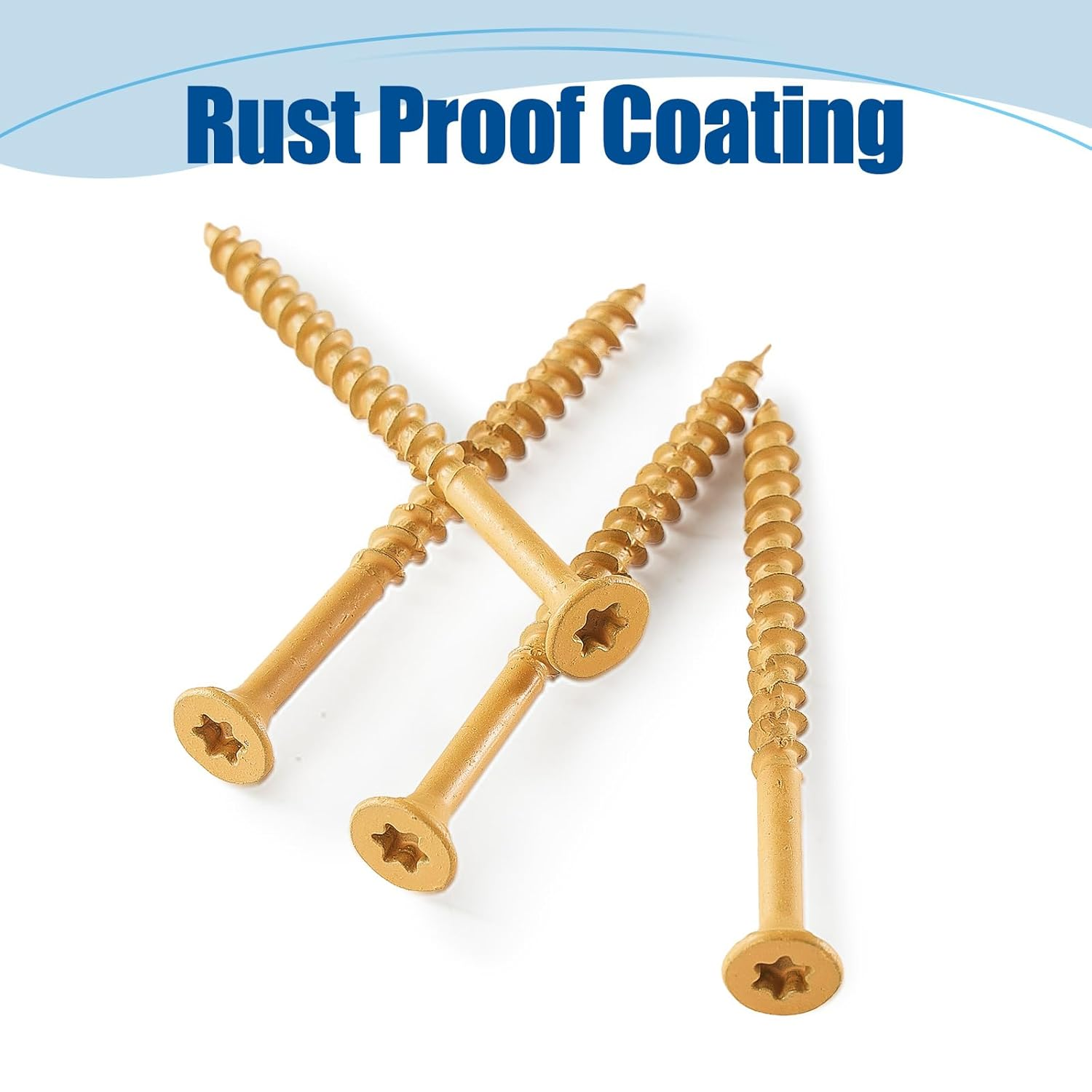 ANCHOREASE Wood Screws #9&times;3&Prime;, 300 Pcs, Torx/Star Drive Head Deck Screw, Rust Resistant, Exterior Epoxy Coated, Outdoor Decking Screws, Tan image number 4