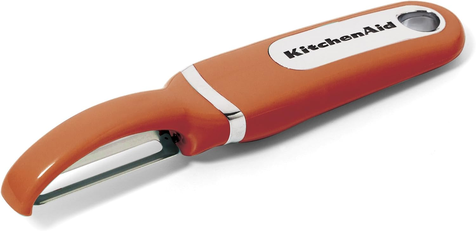 Kitchenaid Classic Euro Peeler Empire Red - Double-Edged Serrated Blade for Effortless Peeling | Rust-Resistant Stainless Steel Construction | Ergonomic Handle for Comfort Protective Sheath - Black image number 5