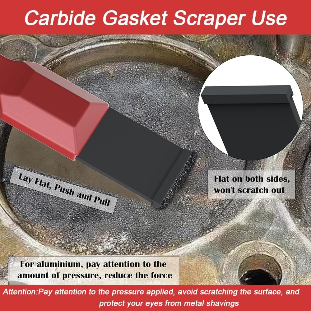 2PCS Carbide Scraper, 1-1/4 Inch and 5/8 Inch Carbide Scraper Set, Gasket Scraper for Metal and Automotive, Super Gasket Scraper Tool with Tungsten Tip image number 2