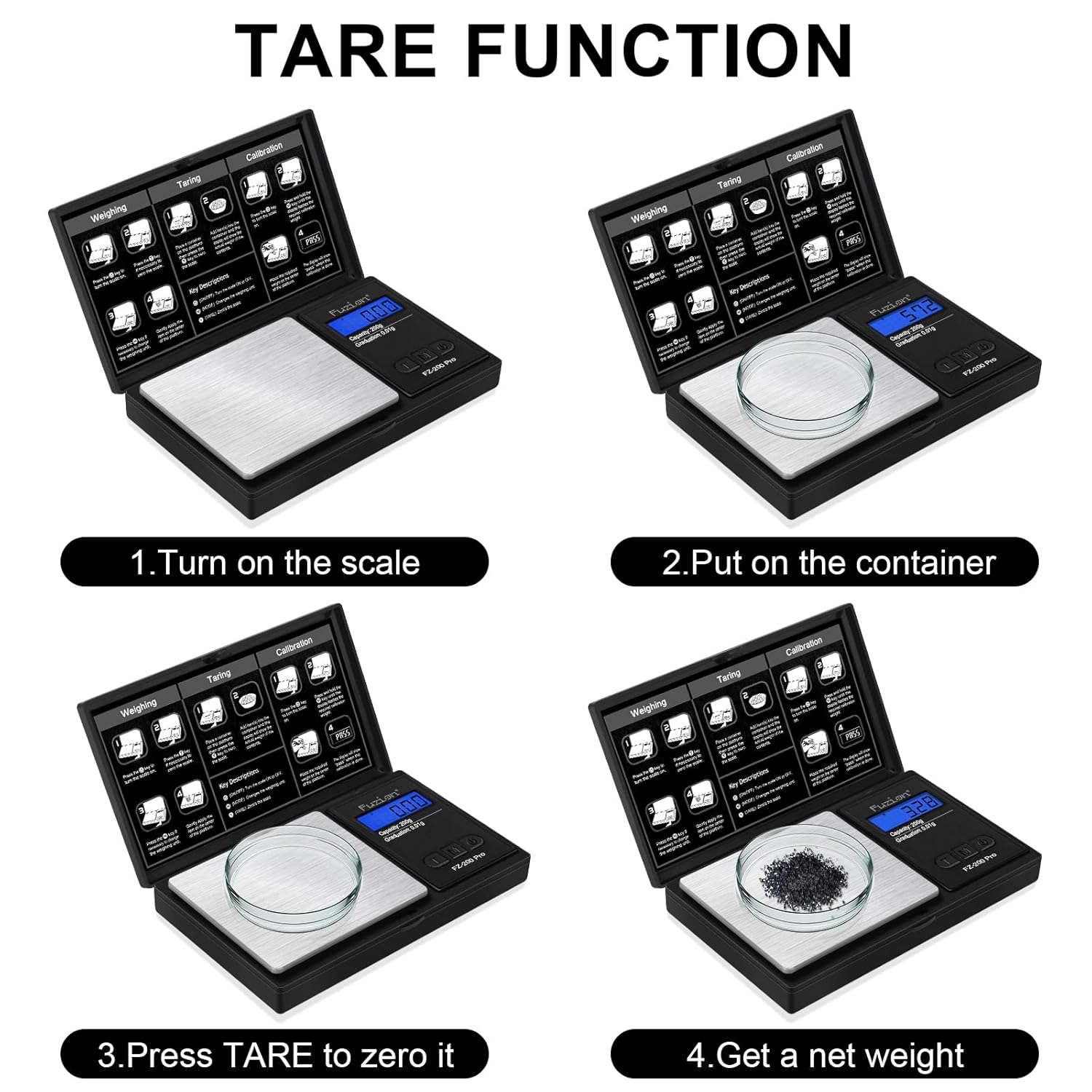 FZ-200 Pro Digital Pocket Scale, Black - Silver image number 5
