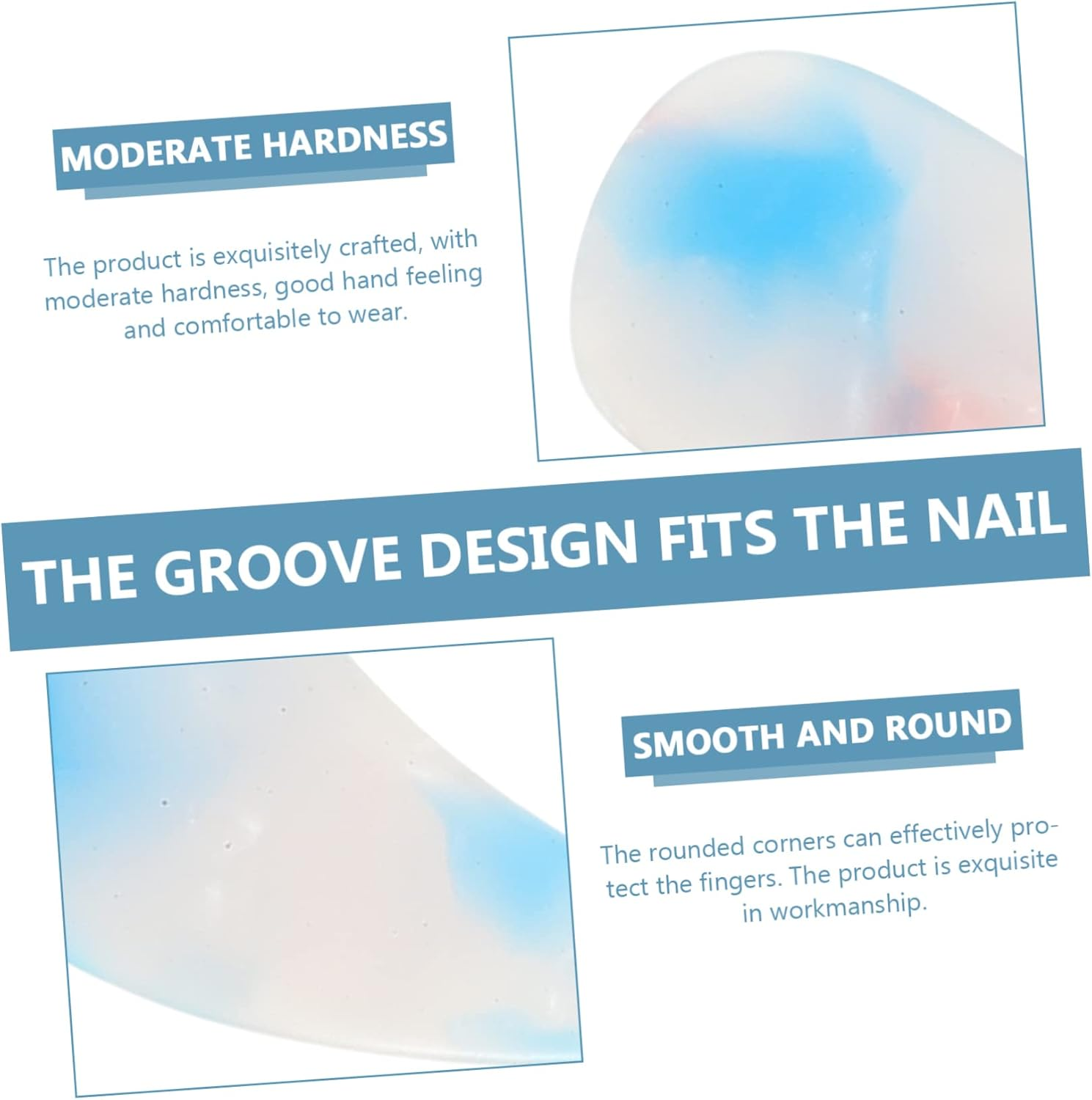 Vaguelly 8Pcs Guzheng Nail Covers Soft Comfortable Fingertip Protectors for Musical Instruments Double-Sided Medium - Multi image number 6