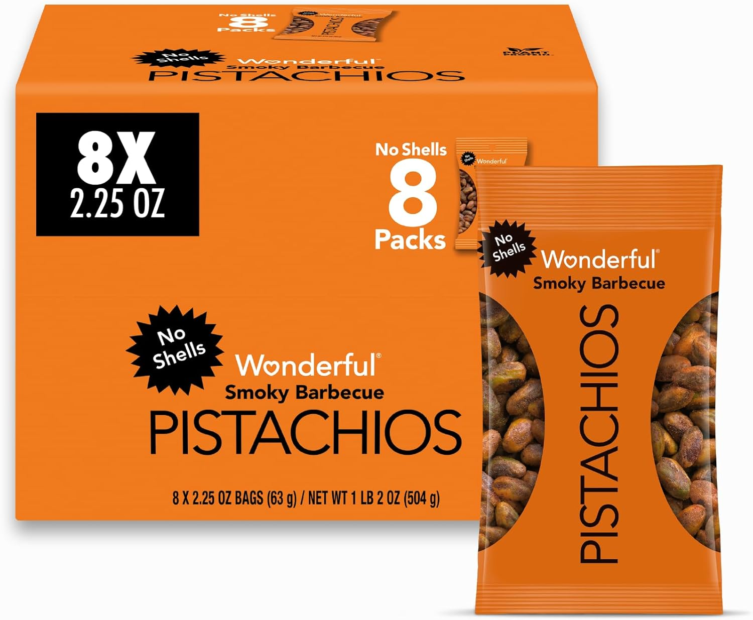 Wonderful Pistachios, No Shells, Chili Roasted Nuts, 2.25Oz (Pack of 8) image number 2
