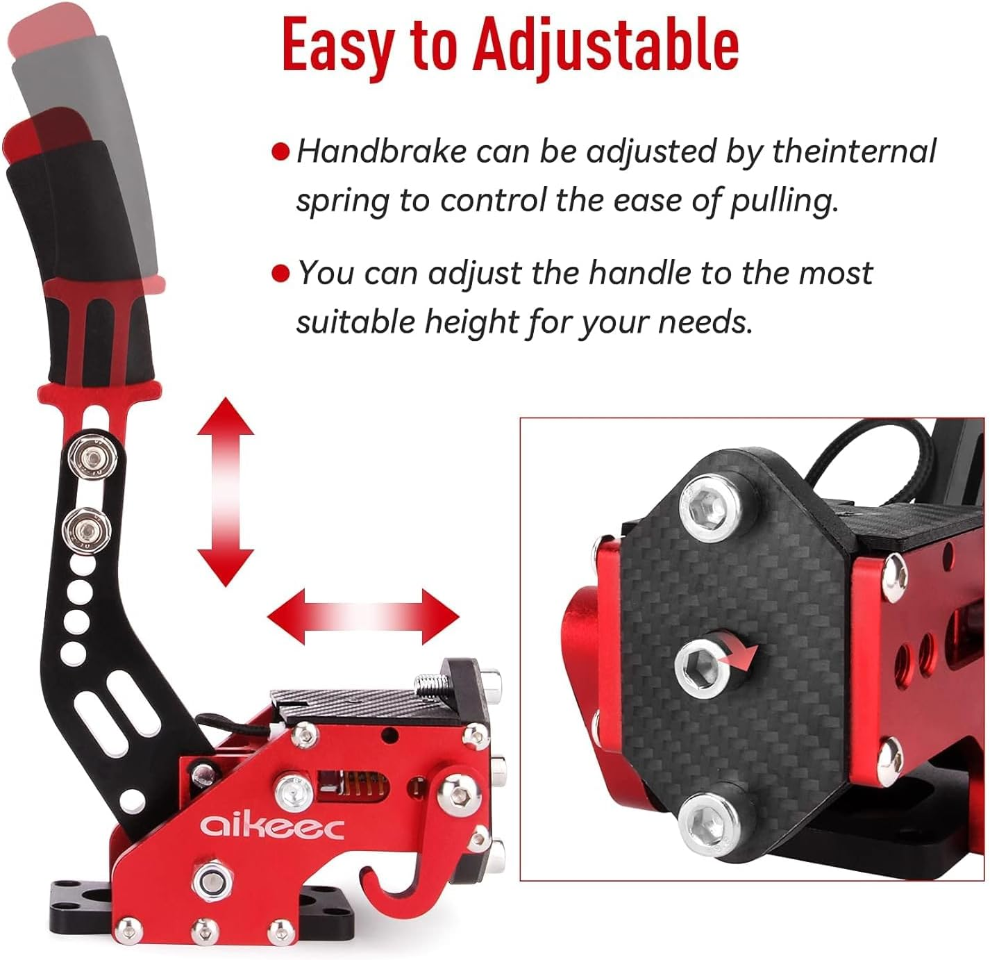 64 Bit USB Handbrake with Clamp for PC Windows Sim Racing Games G25 G27 G29 T500 FANATECOSW Dirt Rally with Handle Grip Red A image number 3