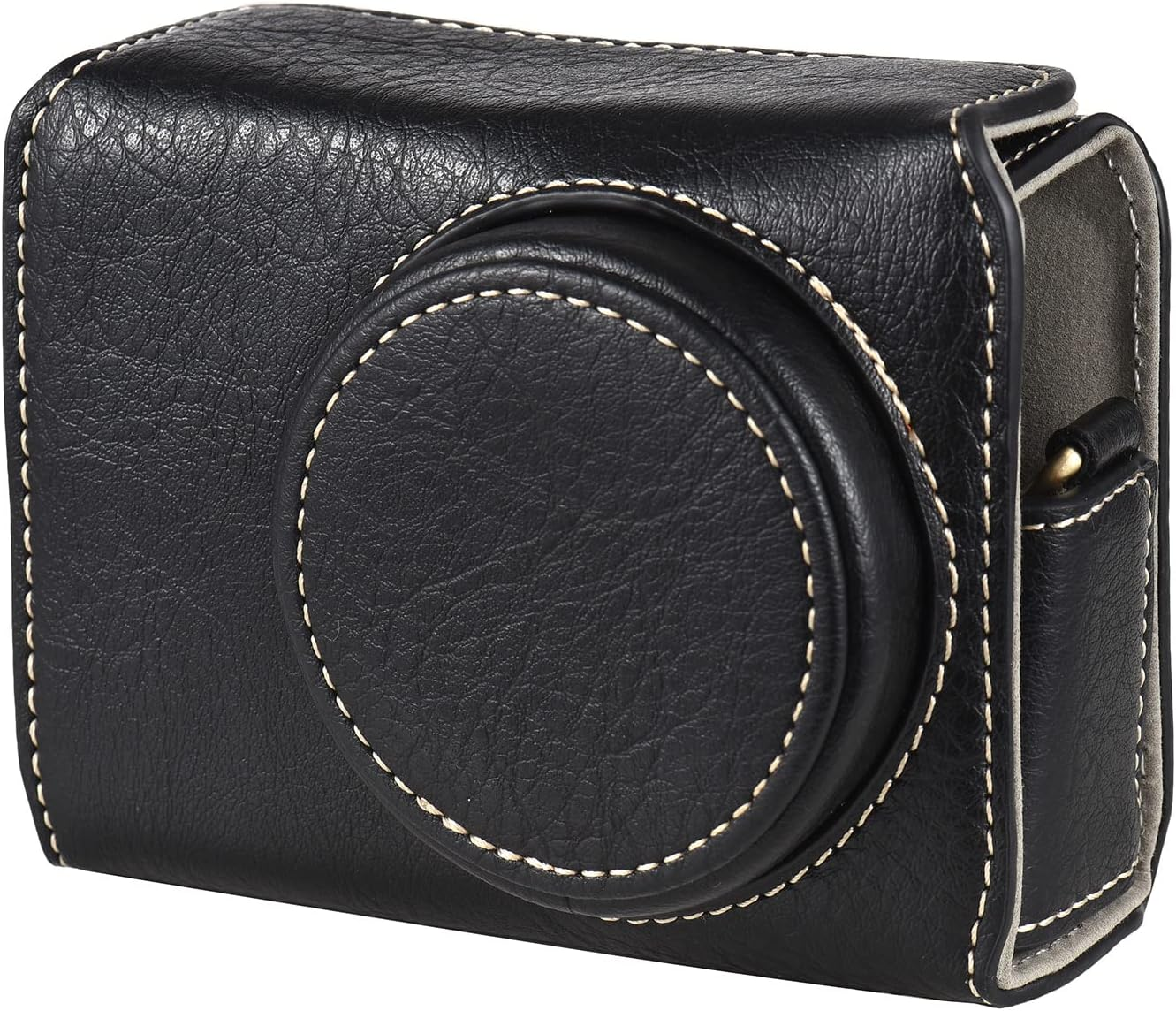 Portable Camera Case Synthetic Leather Camera Carry Bag with Shoulder Strap Replacement for Ricoh GR3 GR III/ GR3X Camera Coffee