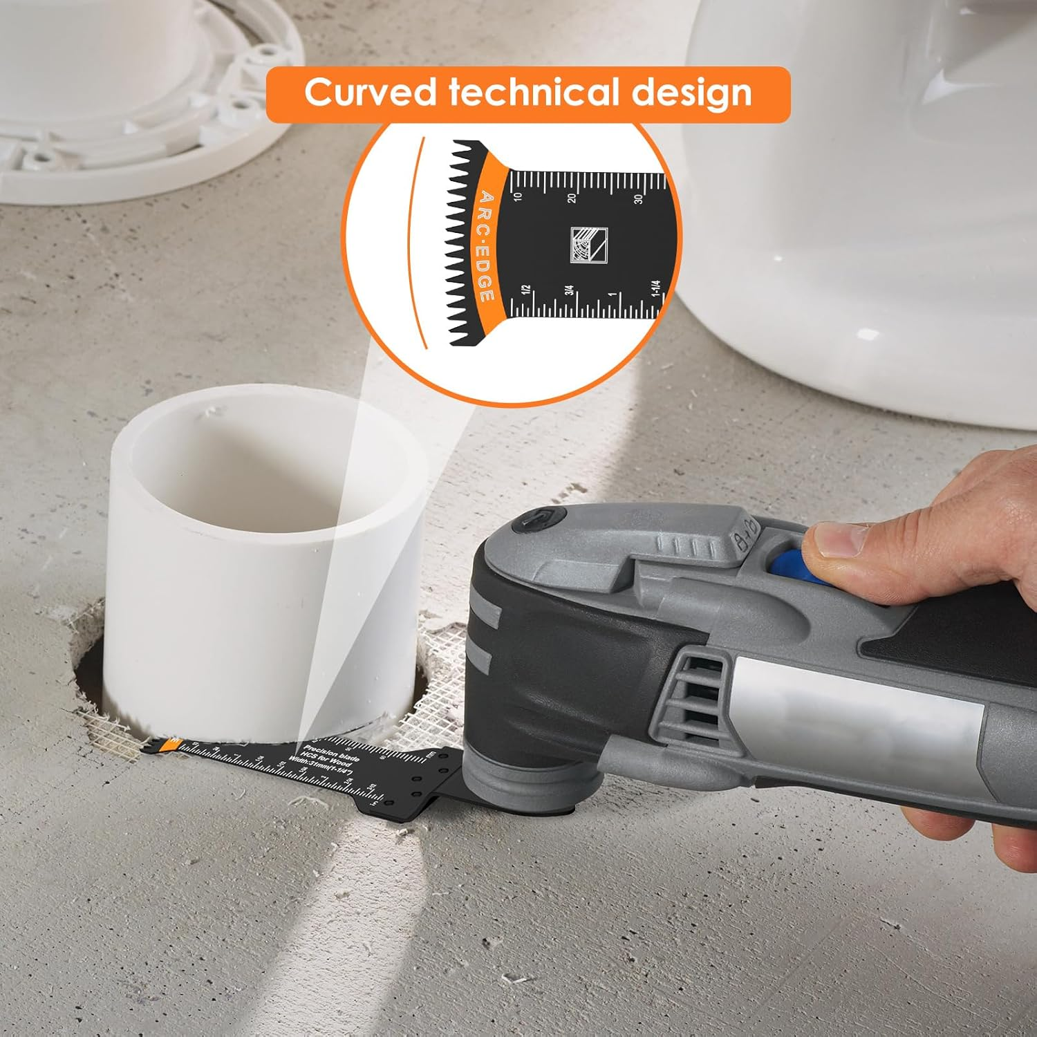 10Pcs Oscillating Saw Blades Set Quick Release Extra-Long Reach Bi-Metal Multitool Blades Universal Japanese Teeth Saw Blade High-Carbon Steel Oscillating Tool Blade image number 6