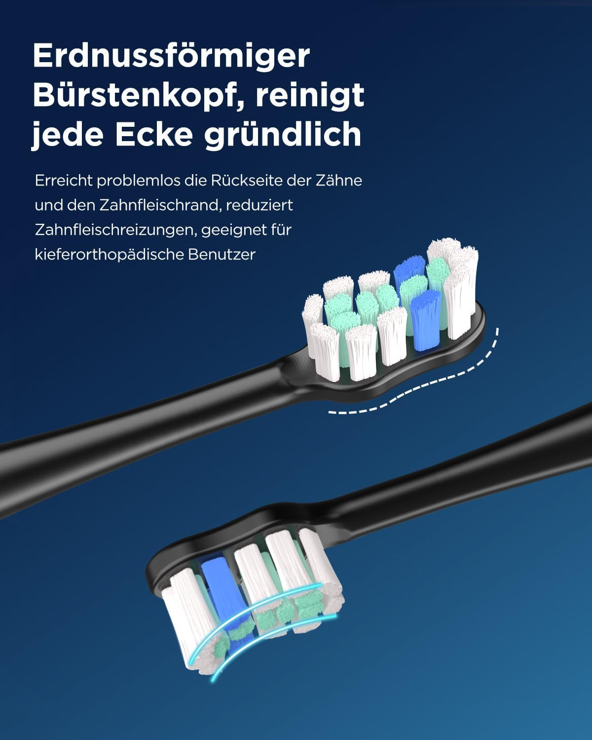 Electric Sonic Toothbrush for Adults & Children, 5 Cleaning Modes with 3 Intensity Levels, Timer, 8 Replacement Brush Heads & Travel Case, Rechargeable Sonic Toothbrush, Black