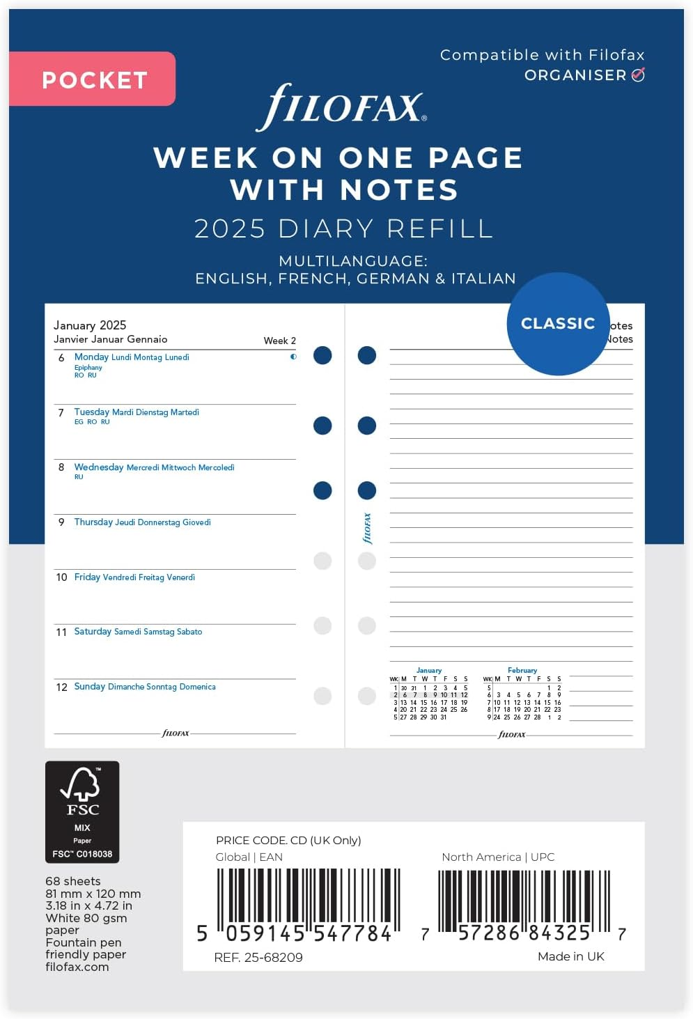 Filofax Pocket Week on Two Pages English 2025 image number 5