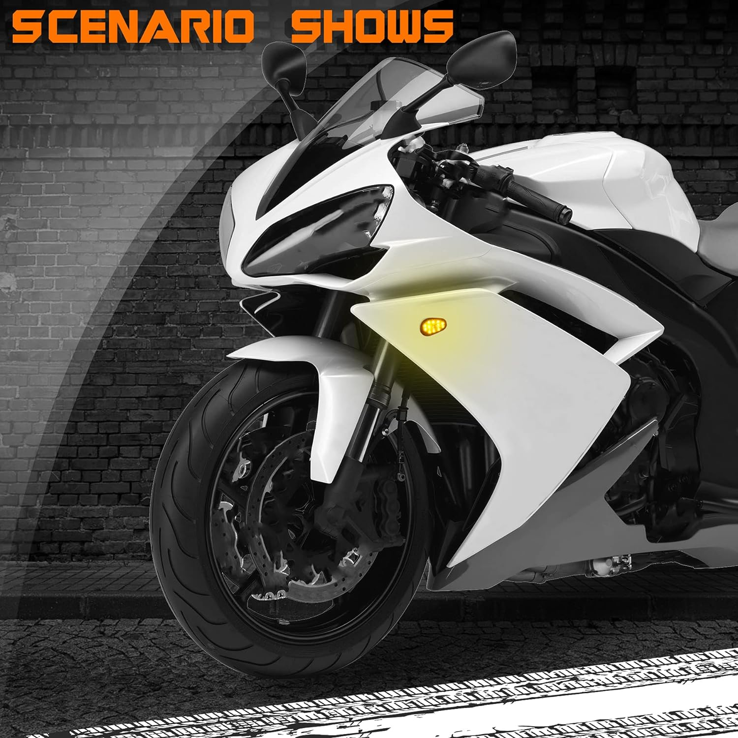 QUASCO Flush Mount Motorcycle Turn Signals Smoked Lens Led Blinkers Compatible with Yamaha YZF R1 R3 R6 R6S FJ 09 FZ MT 07 09, Amber image number 3