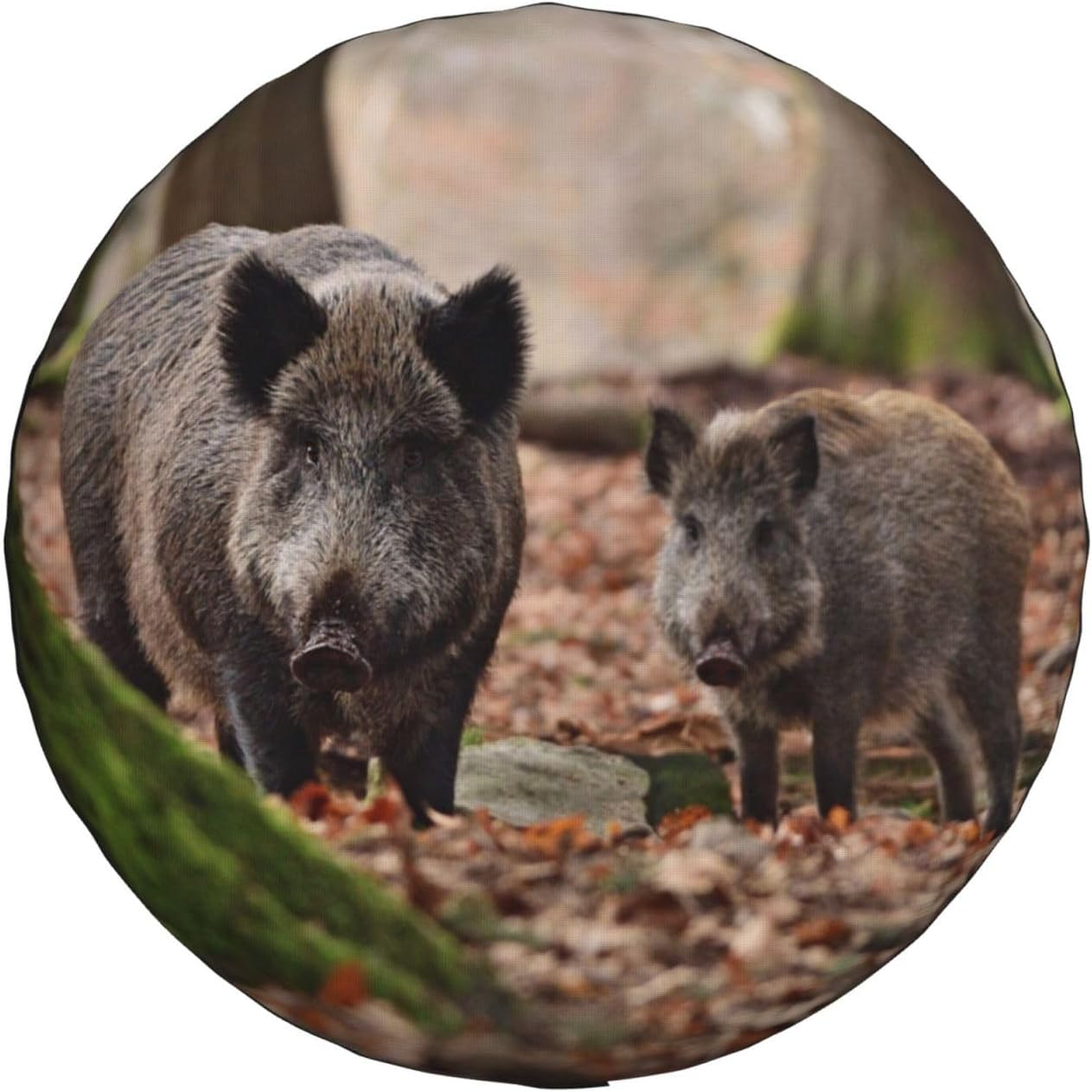 Universal Replacement Spare Wheel Cover Wild Boar Pig Family Waterproof Spare Wheel Cover Dustproof Tyre for Trailer, Motorhome, SUV, Off-Road Vehicle Wheel 15 Inch image number 2