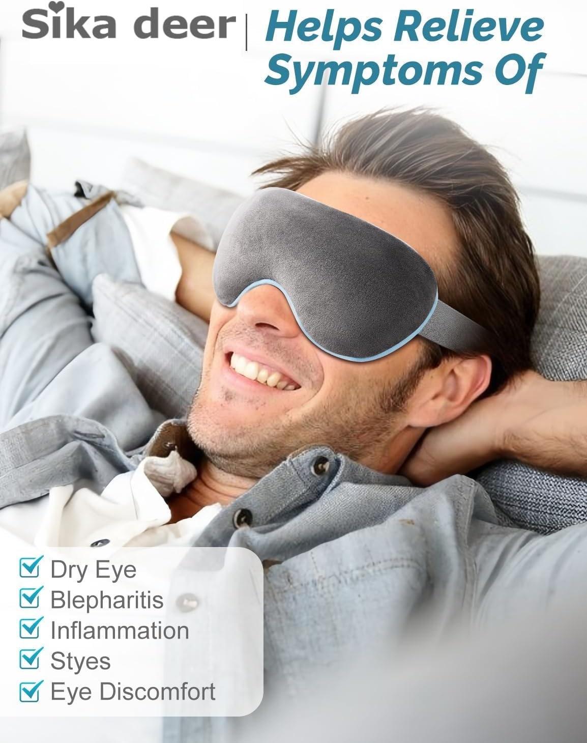 Eye Mask for Dry Eyes - Steam Warm Compress for Eyes - Remove Styes, Chalazion Therapy Warming and Heating Pad Hot Compress - Moist Heat Mask for Blepharitis & MGD (Flaxseed). image number 1