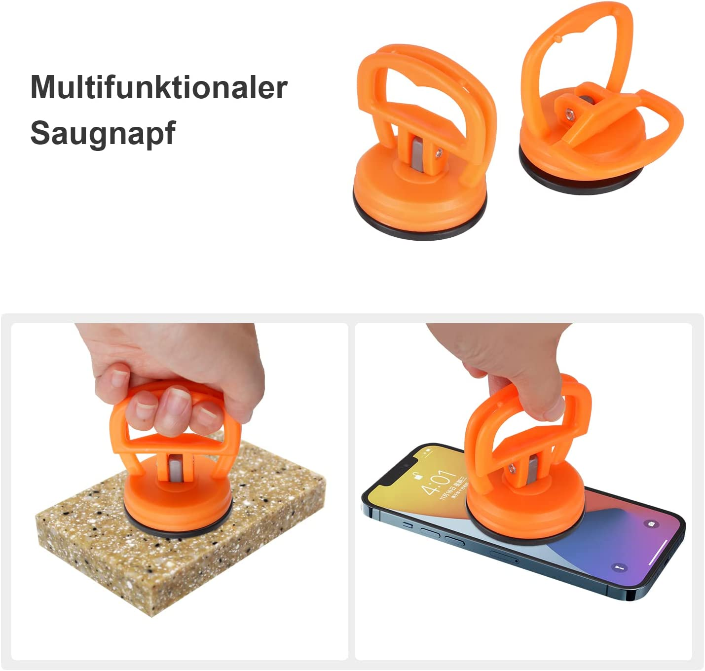 Car Dent Puller Removal Kit, 3 Pcs Dent Remover Tool for Car, Body Repair Dent Ding Removal Tools, Pop Small Dent Repair Duction Cup-Orange&hellip; image number 5