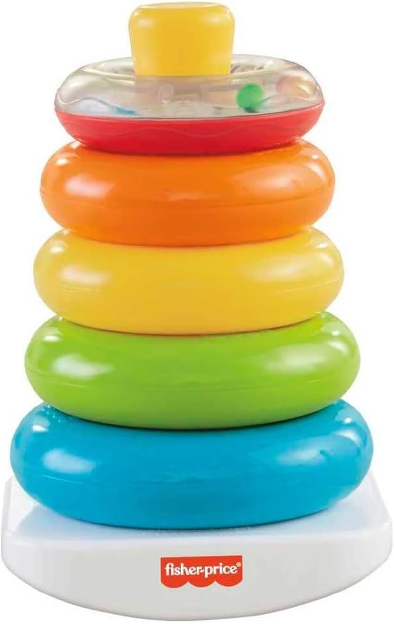 Fisher-Price Baby&rsquo;S First Blocks & Rock-A-Stack Toy Set, Bucket of 10 Shapes & Ring Stacking Activity for Developmental Play Ages 6+ Months (Amazon Exclusive) image number 2