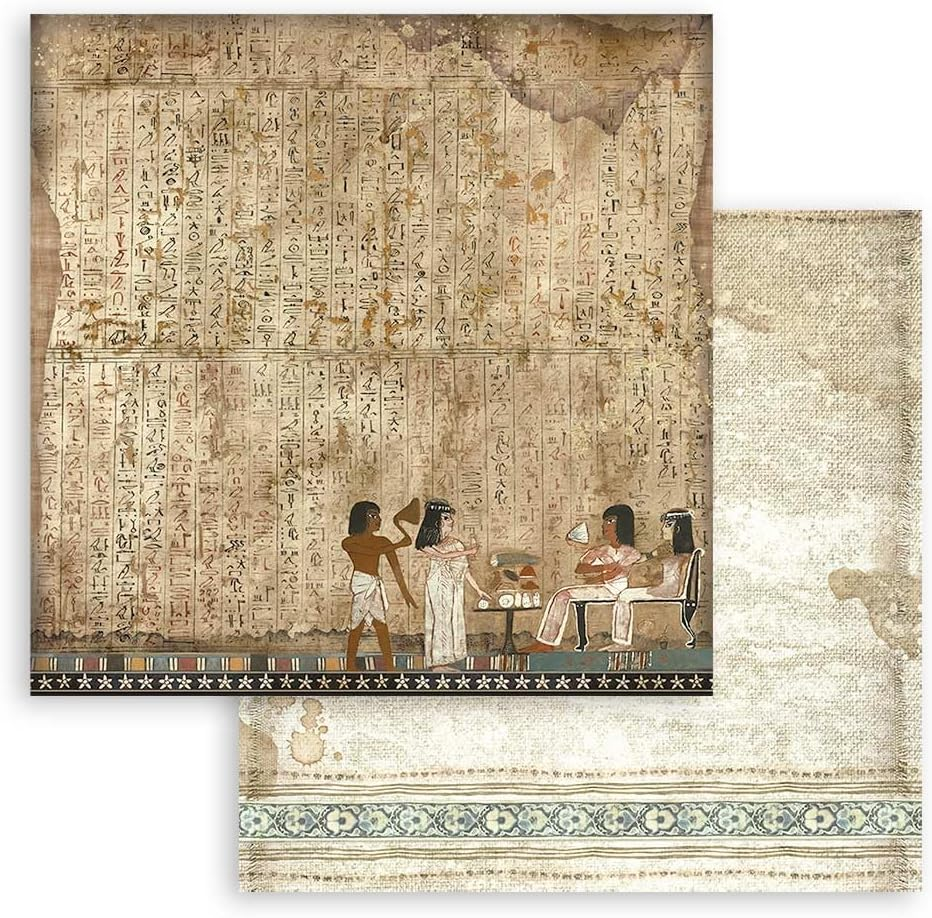 Stamperia Scrapbooking Small Pad 10 Sheets Cm 20.3 X 20.3 Cm Backgrounds Selection - Land of Pharaohs