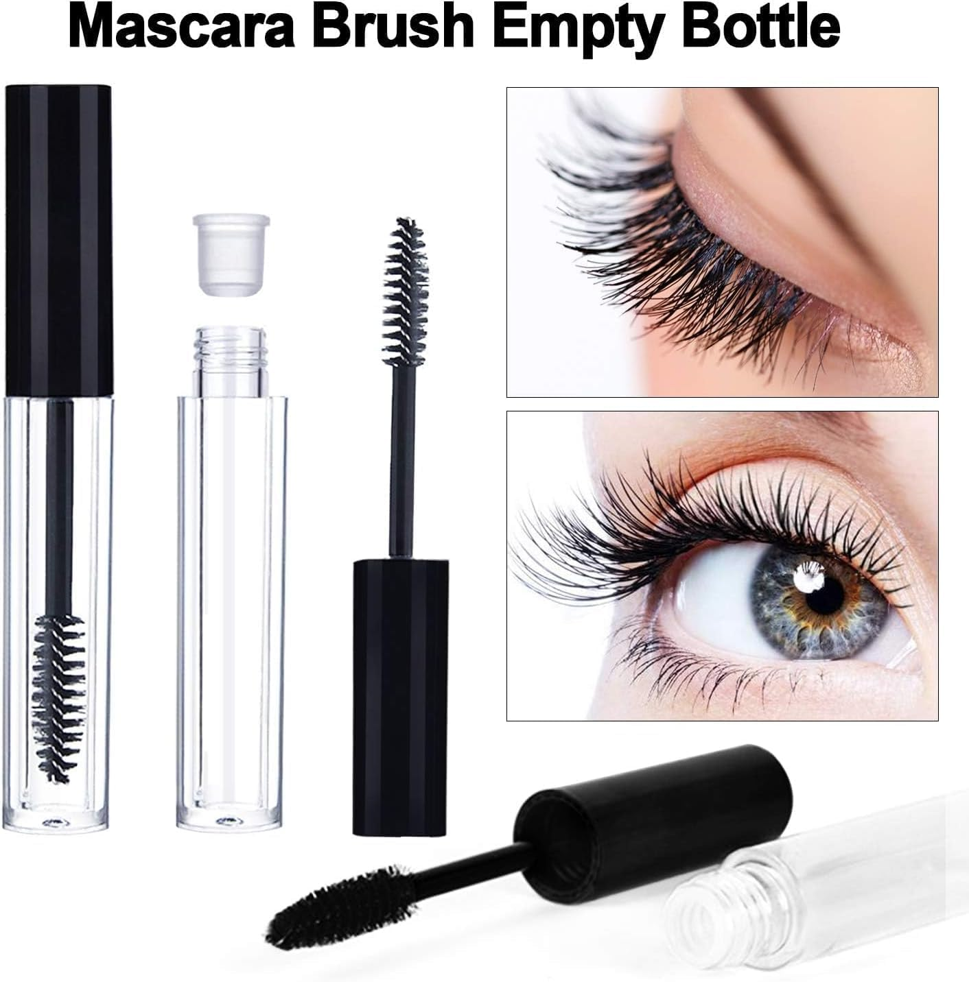 Shuoteng Mascara Tubes with Eyelash Wands, Funnel, Droppers and Inner Stoppers, 5Pcs Eyelash Cream Container Bottle Set, Empty Mascara Tubes with Eyelash Wand image number 4