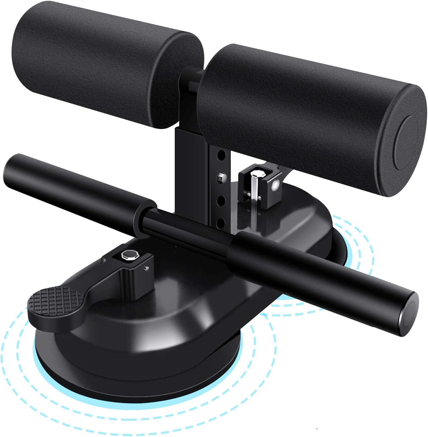 Sit up Bar for Floor, Portable Self Suction Sit up Assistant Device with 4 Adjustable Positions and 2 Suction Cups, Sit up Foot Holder Muscle Training Exercise Equipment for Home or Work image number 1