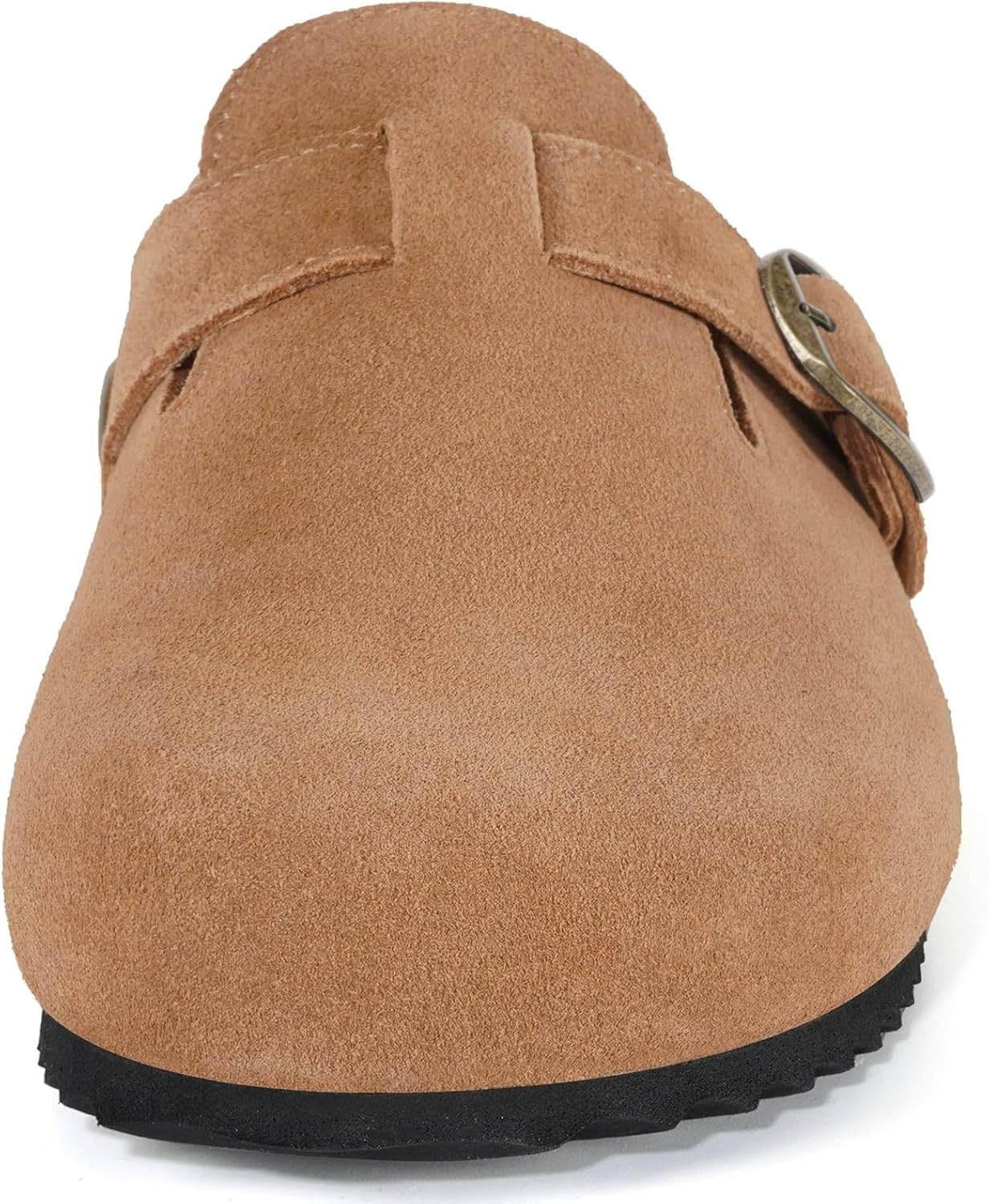 Intini Womens Suede Clogs Mens Genuine Leather Mules Cork Footbed Sandals with Arch Support