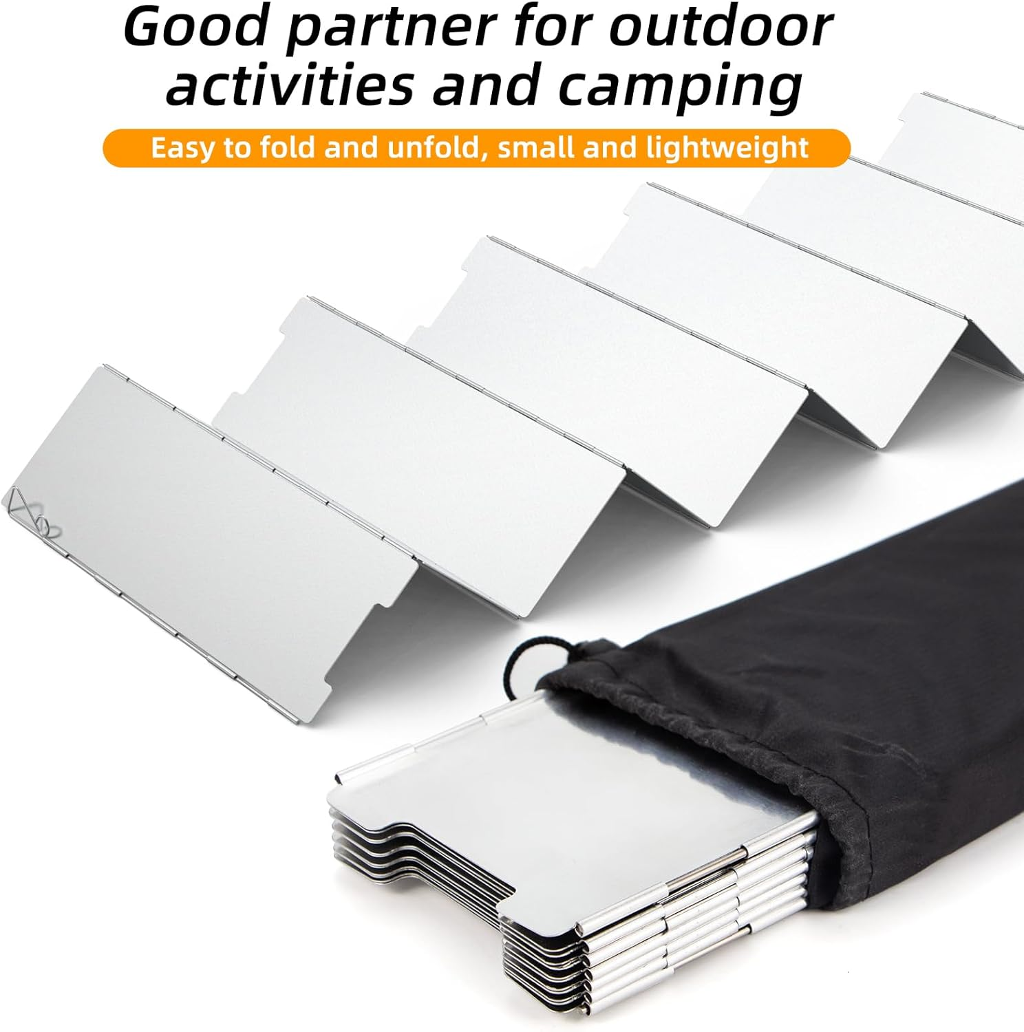 Camping Stove Windscreen 12 Plates Ultralight Folding Camp Stove Windscreen Portable Camping Stove Windshield for Use with Alcohol Stoves and Other Backpacking Stoves Butane Stoves image number 6
