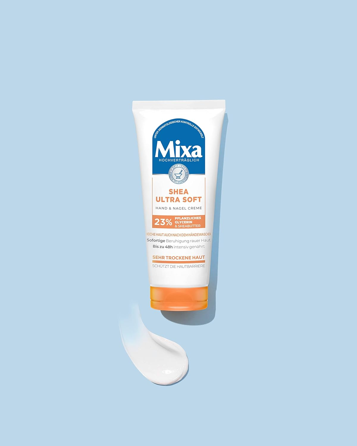 Mixa Shea Ultra Soft Hand & Nail Cream - Nourishing Hand Balm for Dry, Cracked and Rough Hands, Protection & Intensive Care with Glycerine and Shea Butter, 100 Ml