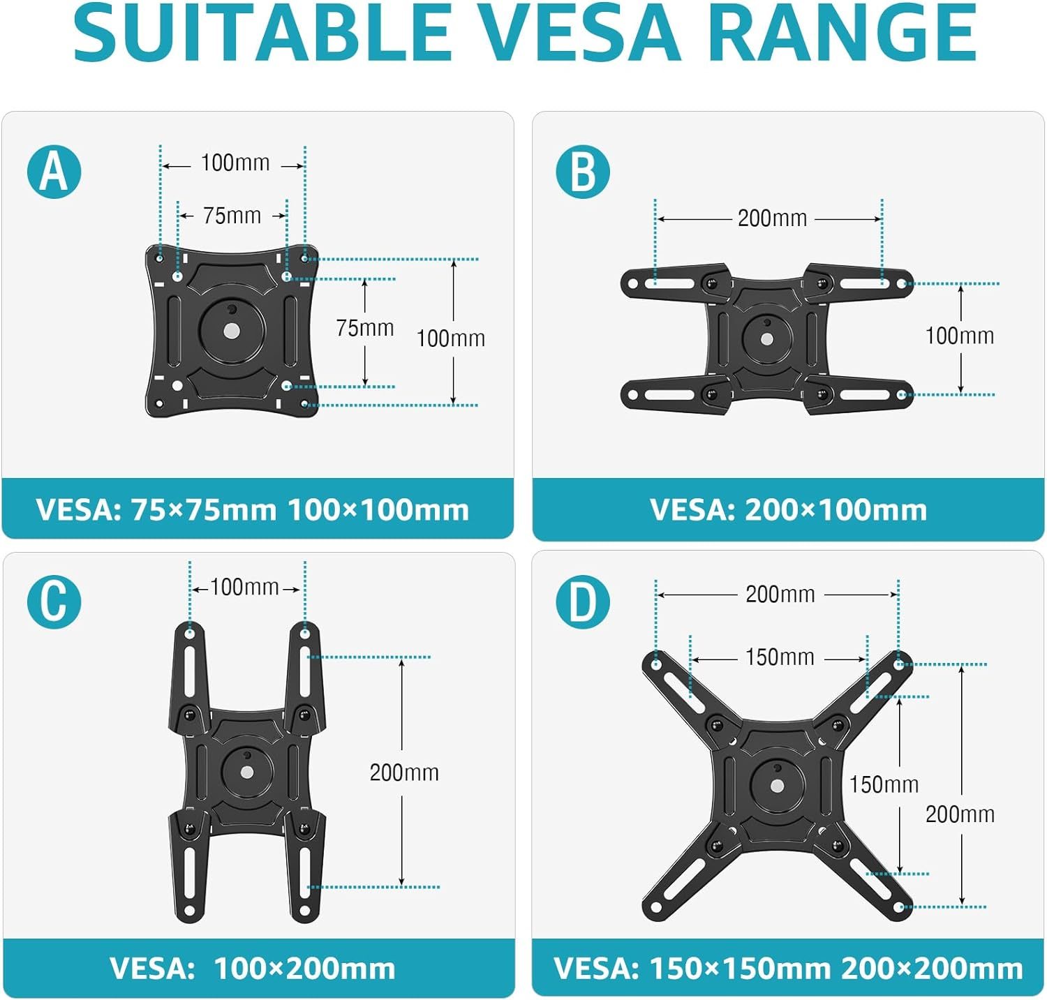 MOUNTUP Full Motion TV Monitor Wall Mount for Most 14-42 Inch LED LCD Flat Screen Tvs & Monitors, Swivels Tilts Extension Rotation, TV Bracket Max VESA 200X200Mm, up to 33 Lbs. image number 3