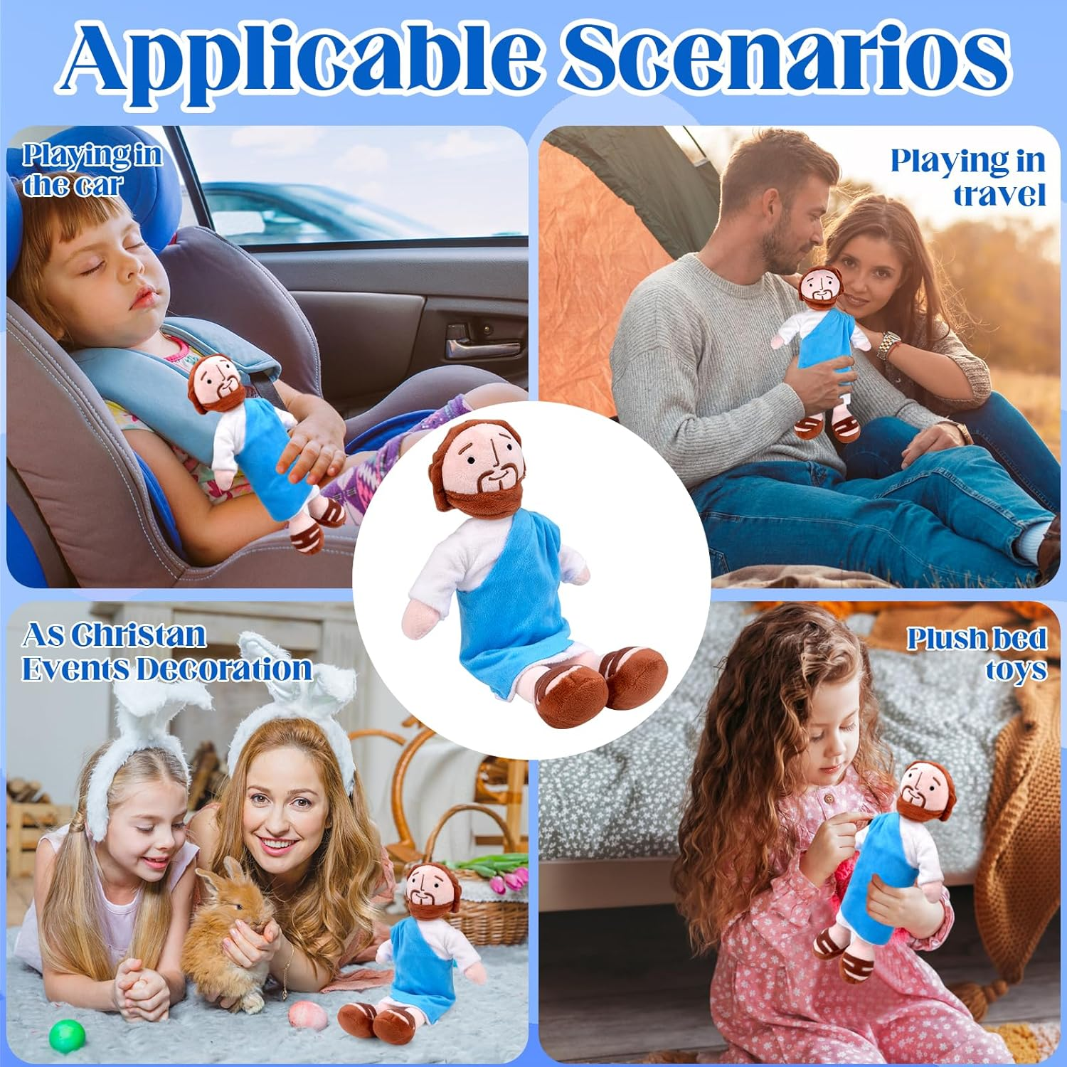 Jesus Plush, 32 Cm Smiling Jesus Christ Cuddly Toy, Religious Plush Toy