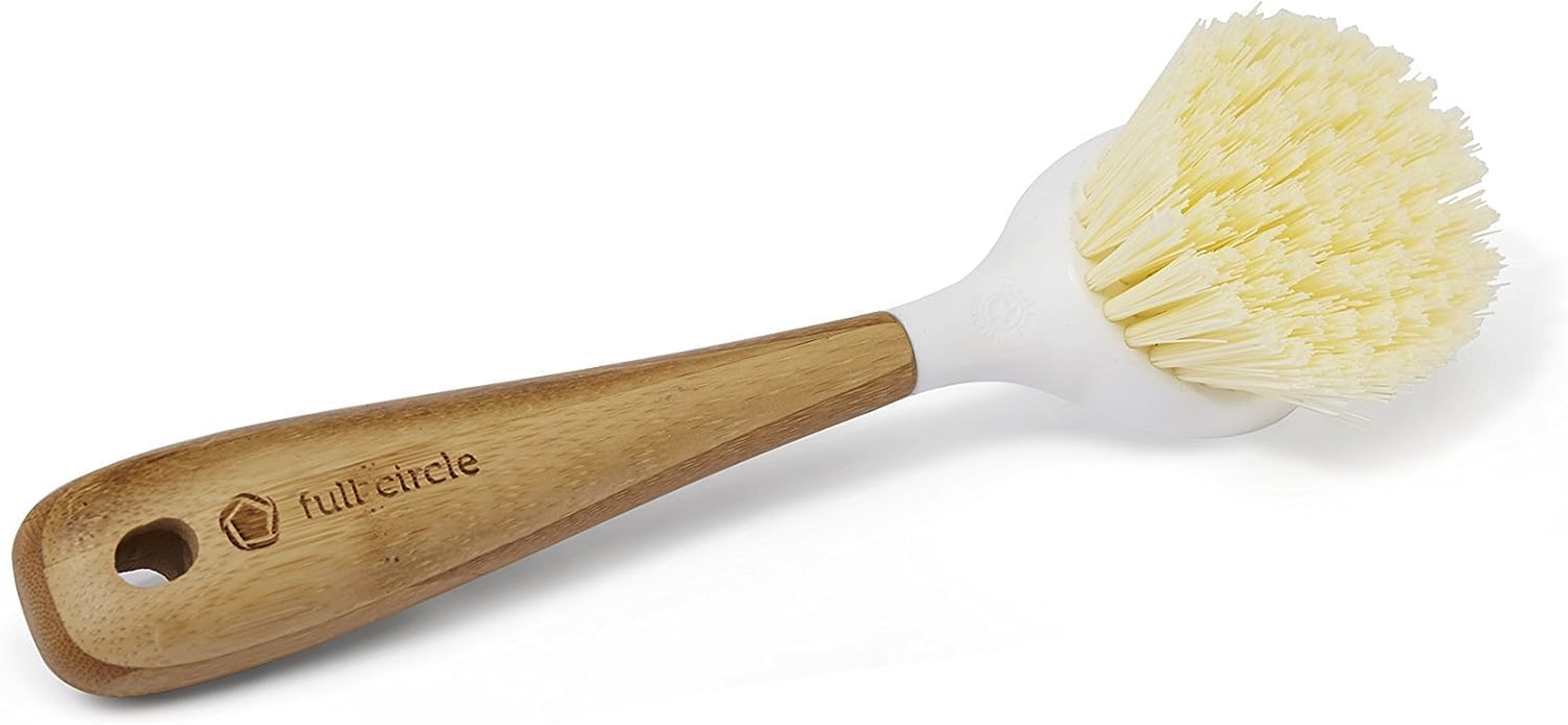 Full Circle Be Good Dish Brush | Eco-Friendly Dishwashing Brush | Made from Sustainable Bamboo & Recycled Plastic | Durable Bristles | Designed to Tackle Caked-On Food & Grease - White image number 3