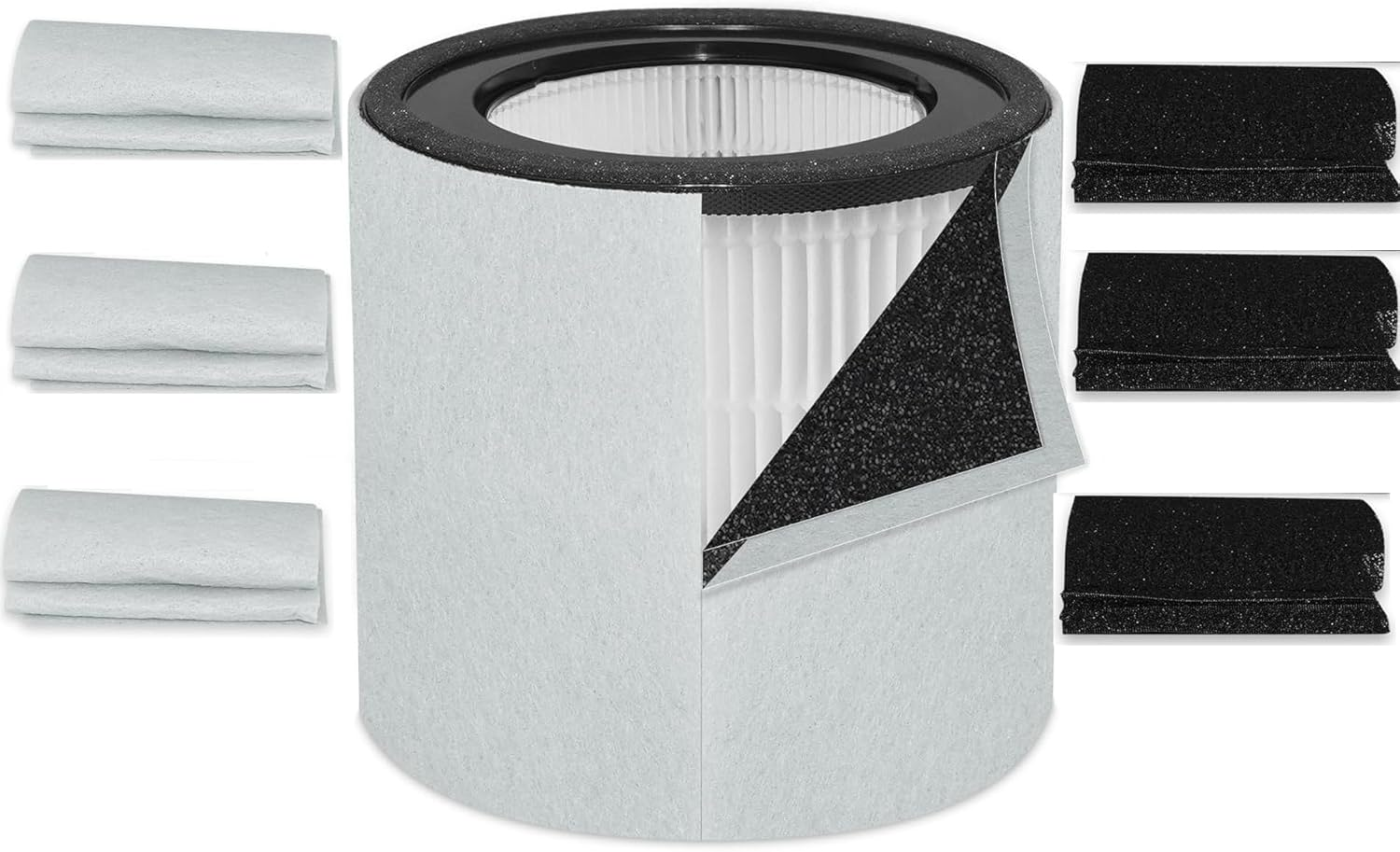 NIVMOWN Replacement Filter Compatible with Trusens Z-3000 Air Purifier, 3-In-1 Filtration High-Efficiency Activated Carbon Pre-Filter, with 1 HEPA Filter + 4 Carbon Filters + 4 Pre-Filters image number 4