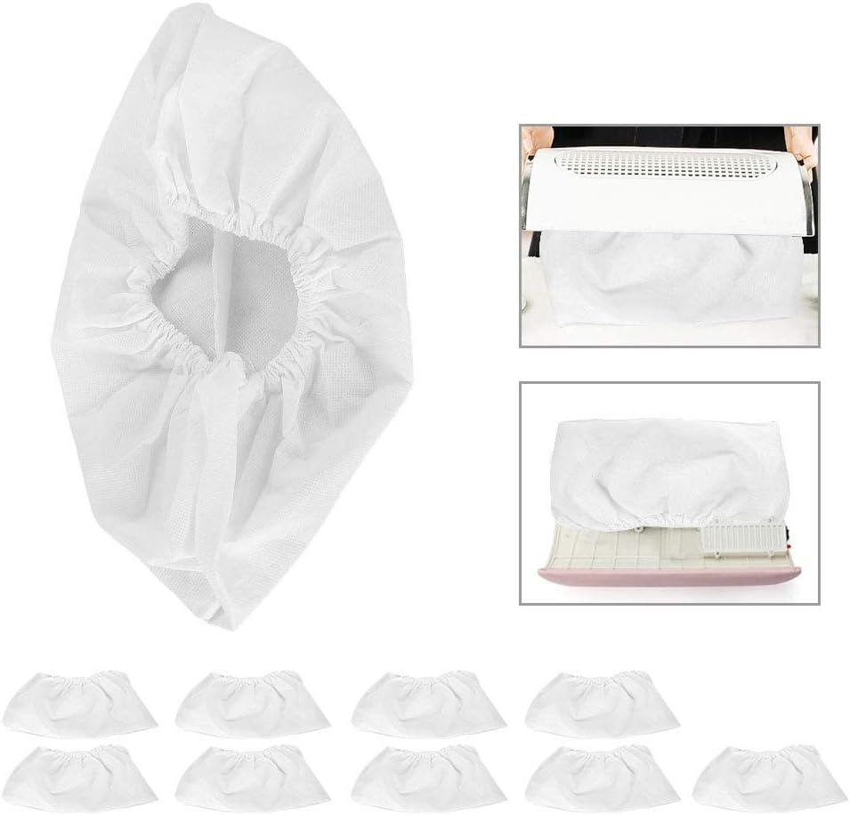 White Vacuum Tool Safe Nail Dust Collector Bag for Nail Beauty for Nail Art Salon (Pack of 10)