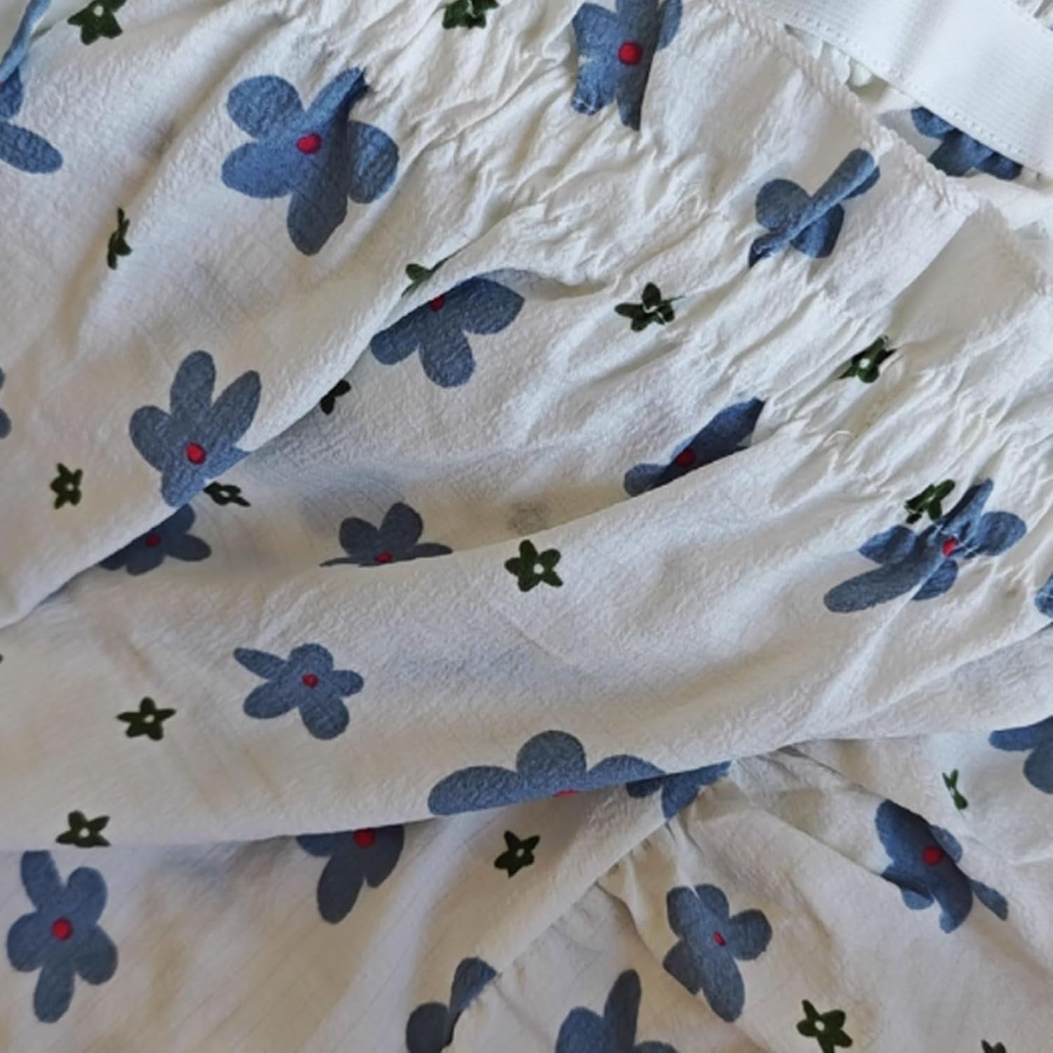 Polyester-Cotton Blended Nightgown Suspenders with Chest Pads Nightdress Loose Thin Can Be Worn Outside image number 6