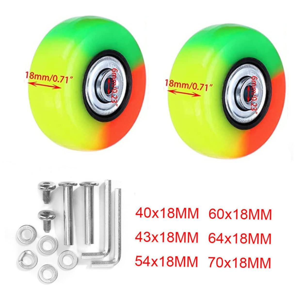 TOPPERFUN 2Sets Suitcase Replacement Wheels Rubber Swivel Caster Wheels for Suitcases Mute Luggage Case image number 5