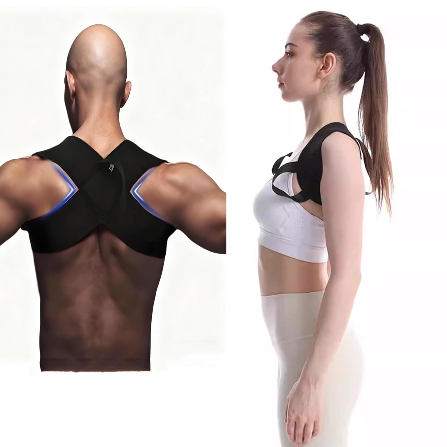 Posture Corrector for Women & Men, Breathable Back Brace for Neck, Shoulder & Back Pain Relief, Adjustable Posture Support for Desk/Computer/Phone Use image number 4