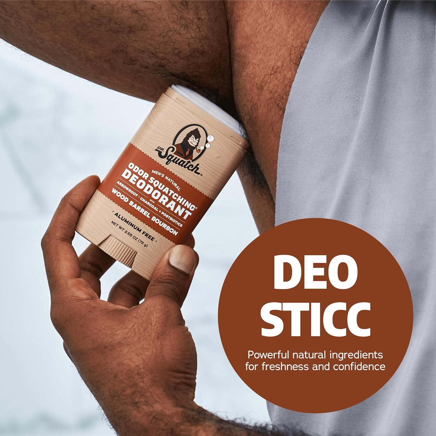 Dr. Squatch Natural Deodorant for Men 2 Pack Wood Barrel Bourbon &ndash; Odor-Squatching Men'S Deodorant Aluminum Free (2.65 Oz, 2 Pack) image number 2