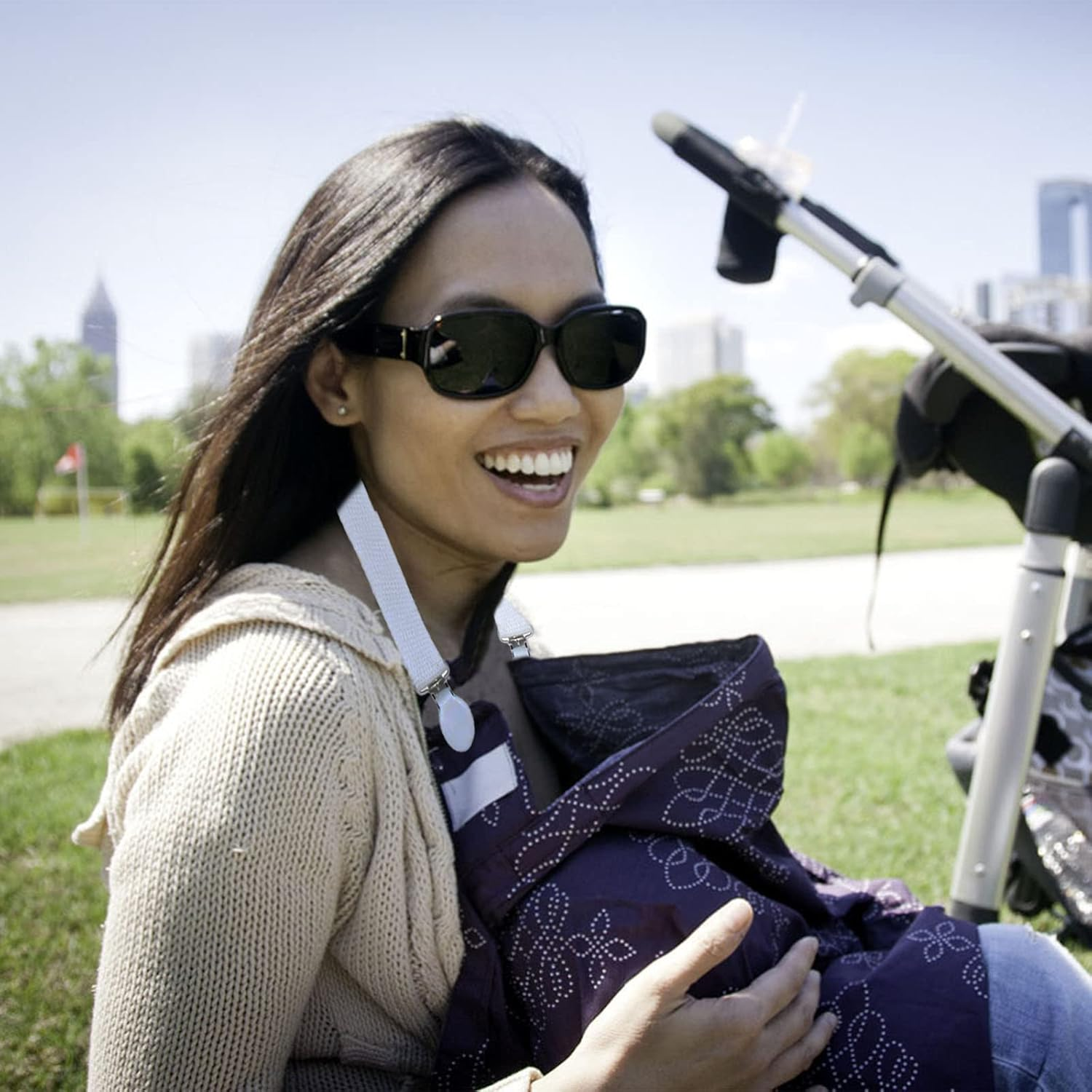 3 PCS Multipurpose Clips Baby Nursing Cover Clips Saliva Towel Double-End Clamp Toy Anti-Drop Clip Adjustable Braid Strap Dental Bib Holder Clip Napkin Holder for Adult Kids (Orange/White/Pink) image number 6