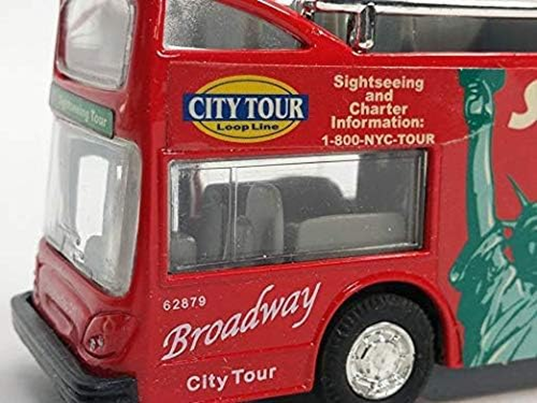 Kins-Mart New York City NYC Double Decker Sightseeing Broadway City Tour 6 Inch Diecast Tour Bus image number 6