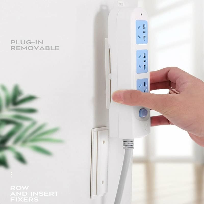 AIMALL 4PCS Magic Power Strip Holder, Seamless Punch-Free Wall Fixer, Durable ABS Plastic, Heat Resistant, Strong Adhesive Socket Sticker for Easy Installation, 3.94 X 1.57 Inches image number 1