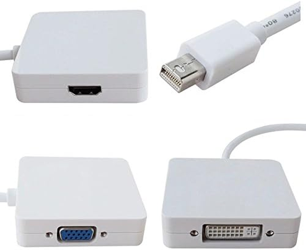 ELASO 3In1 Mini Display Port to HDMI DVI VGA Adapter Compatible with Macbook Pro Air Retina Imac Microsoft Surface Book Pro 1 2 3 4 5 6