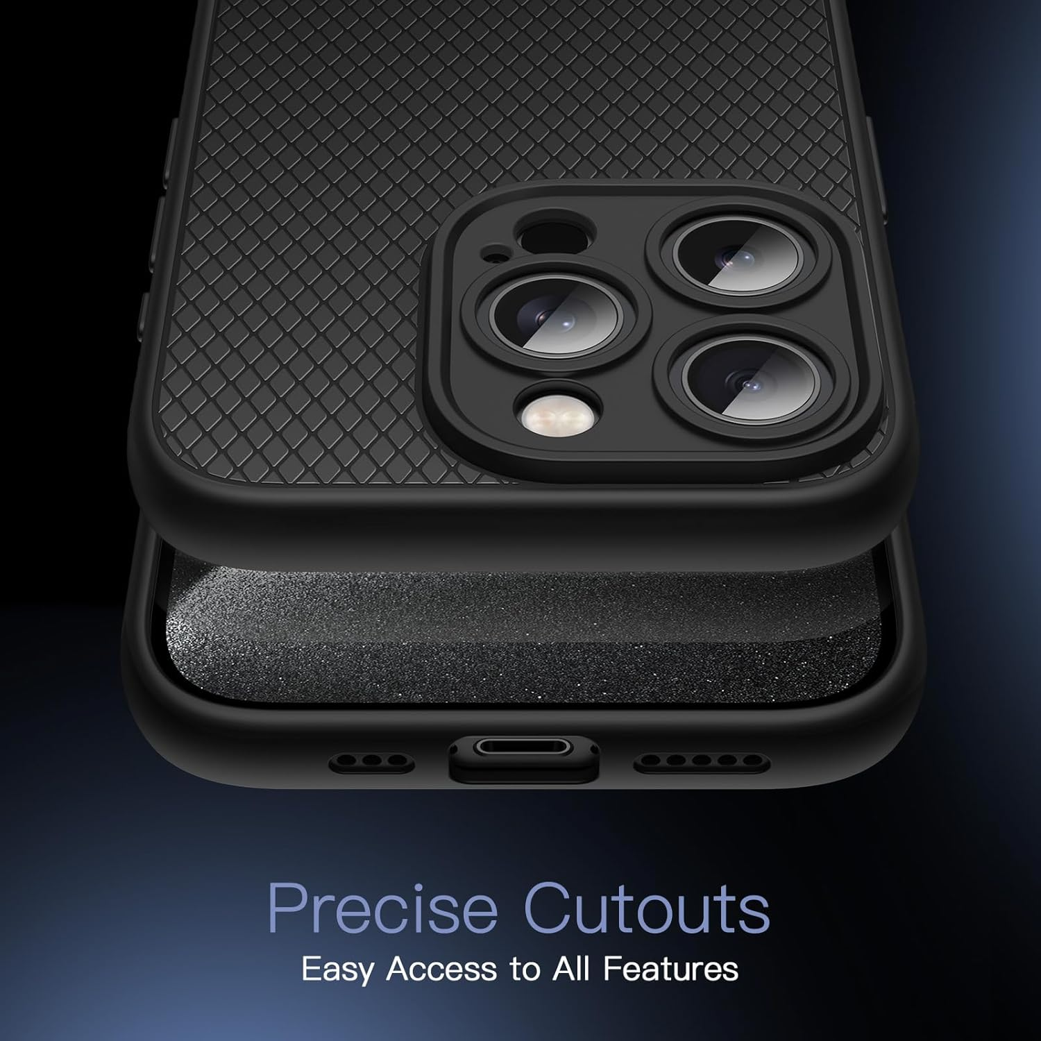 Jetech Grip Case for Iphone 15 Pro Max 6.7-Inch, Soft TPU Slim Fit Protective Phone Cover with Camera Lens Full Protection, Shockproof (Black Titanium) image number 7