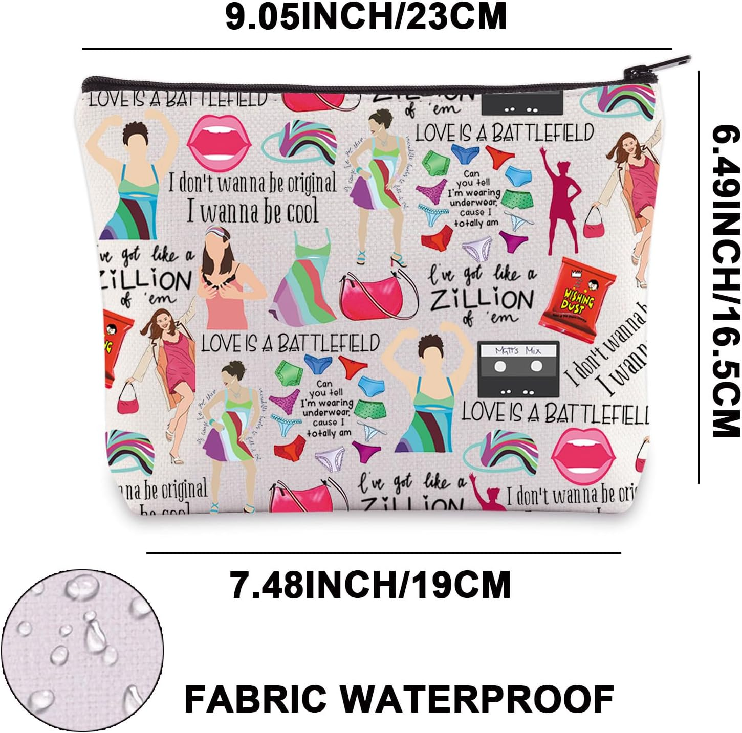 G2TUP Thirty Flirty & Thriving Makeup Bag Jenna 13 Gifts 30Th Birthday Party Bag Dirty Thirty Gifts, LOVE IS A, Fit image number 1