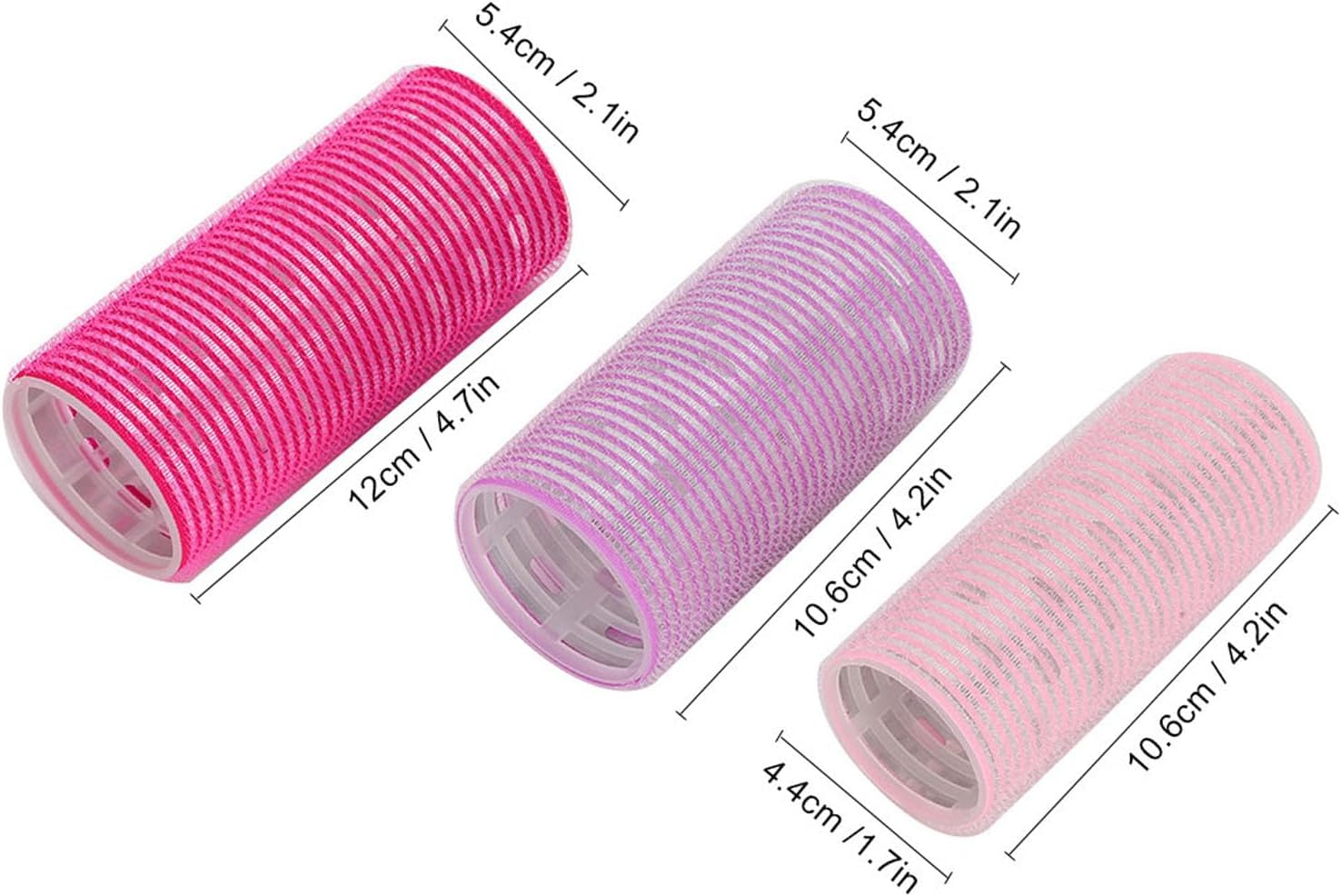 Lvifloae 3 Pieces Hair Rollers Set Self Adhesive Hair Rollers Portable Handle Styling Curlers Hairdressing Tool for Blowout Look Long Medium Short Thick image number 6