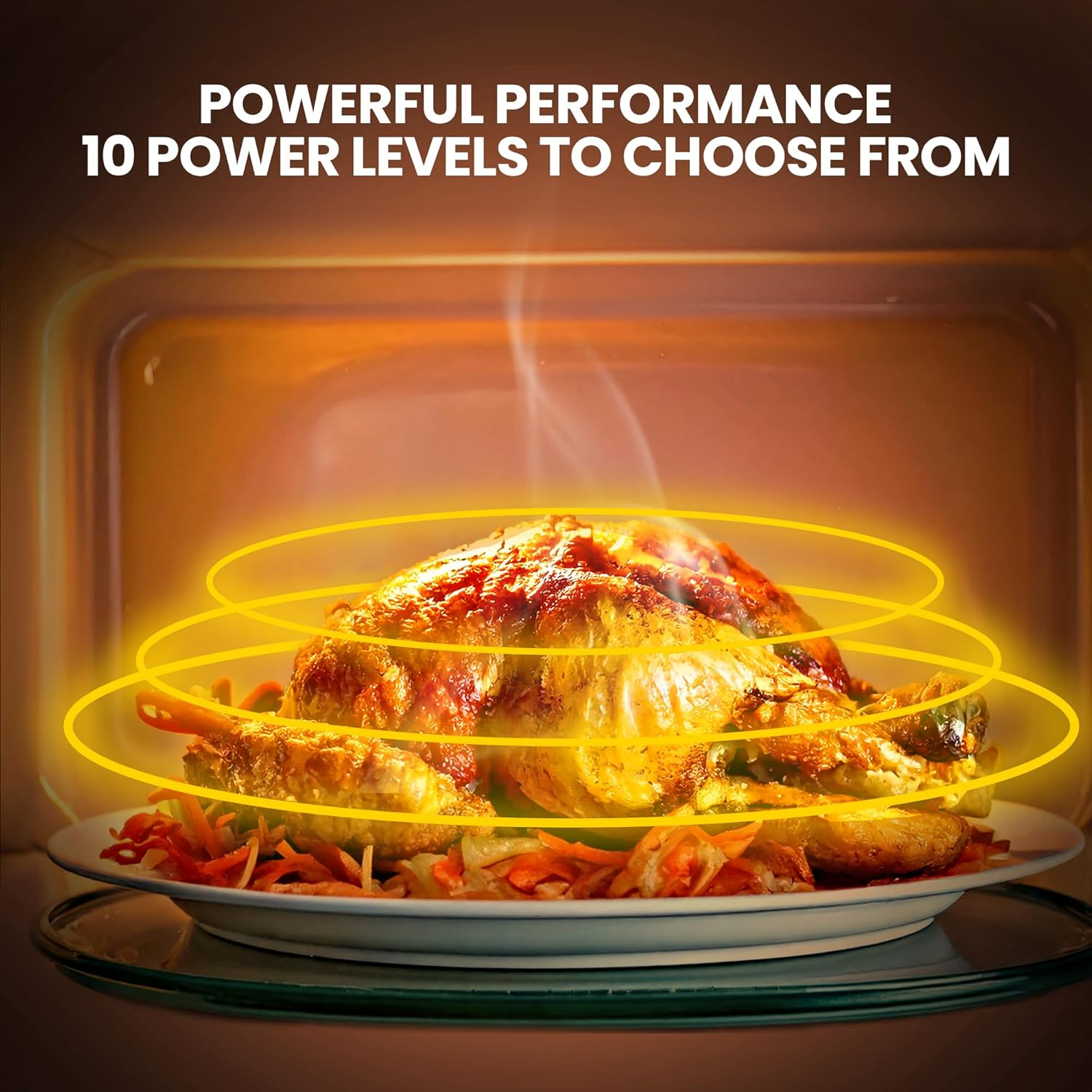 Total Chef Retro Microwave Oven | 20L Quick Start & Defrost by Weight/Time | 8 Pre-Set Cooking Modes for Coffee, Rice, Pasta, Potato, Reheat, Fish, Pizza, Popcorn | 700W | Black - Red image number 4