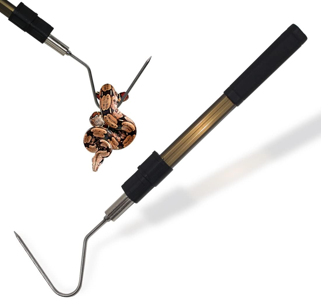 66" Snake Hook Reptile Catcher Stick Tongs Grabber Handling Tool for Rattlesnakes Python Copperhead Removal Catching