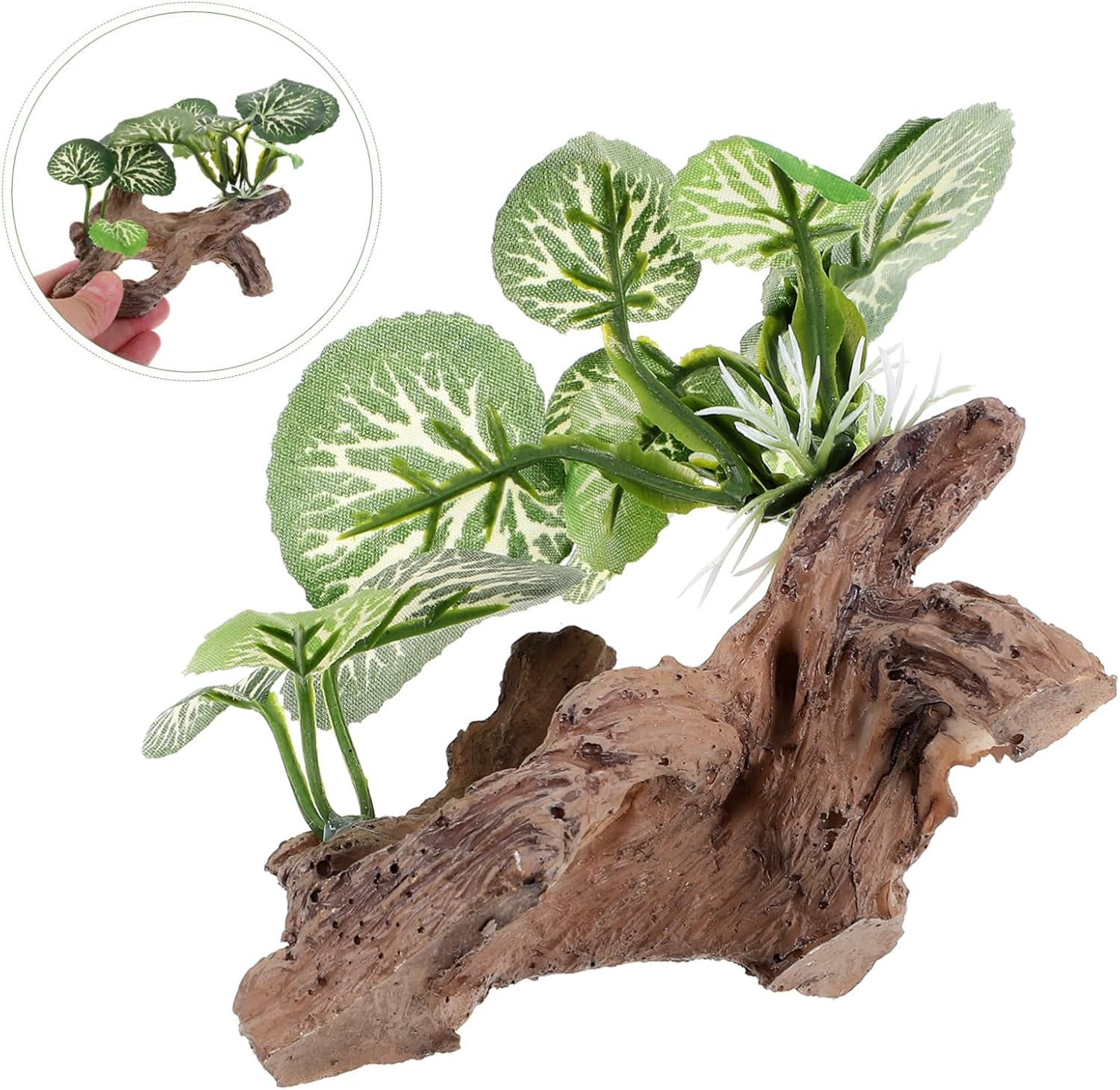 SEWOART Artificial Aquarium Trunk Plant Ornament Fish Tank Hideout Cave Decorative Fake Tree Stump for Aquatic Landscape and Fish Shelter image number 2